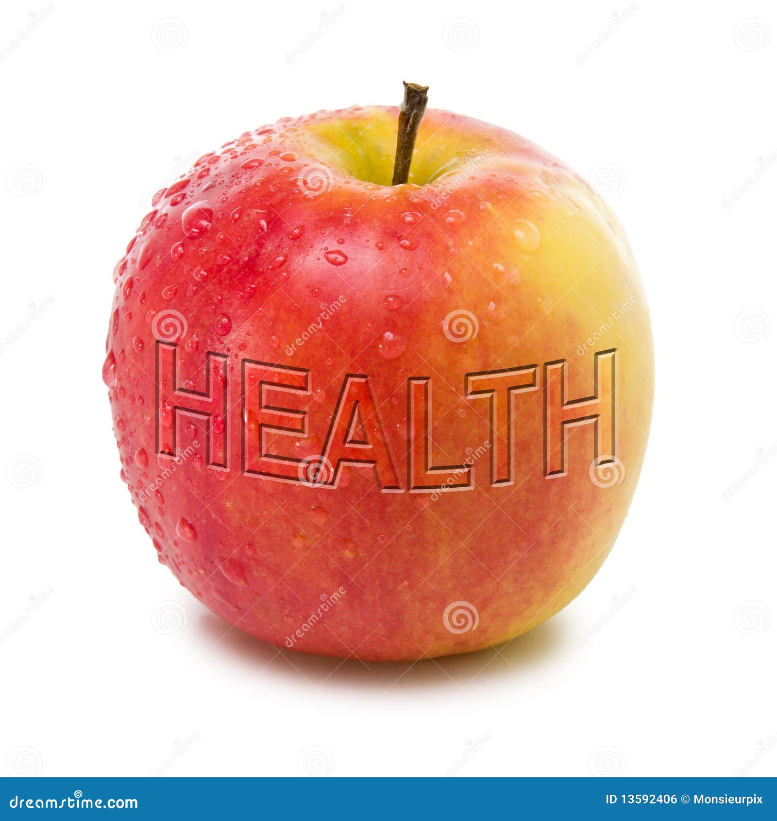Apple for health stock photo. Image of food, text, studio - 13592406
