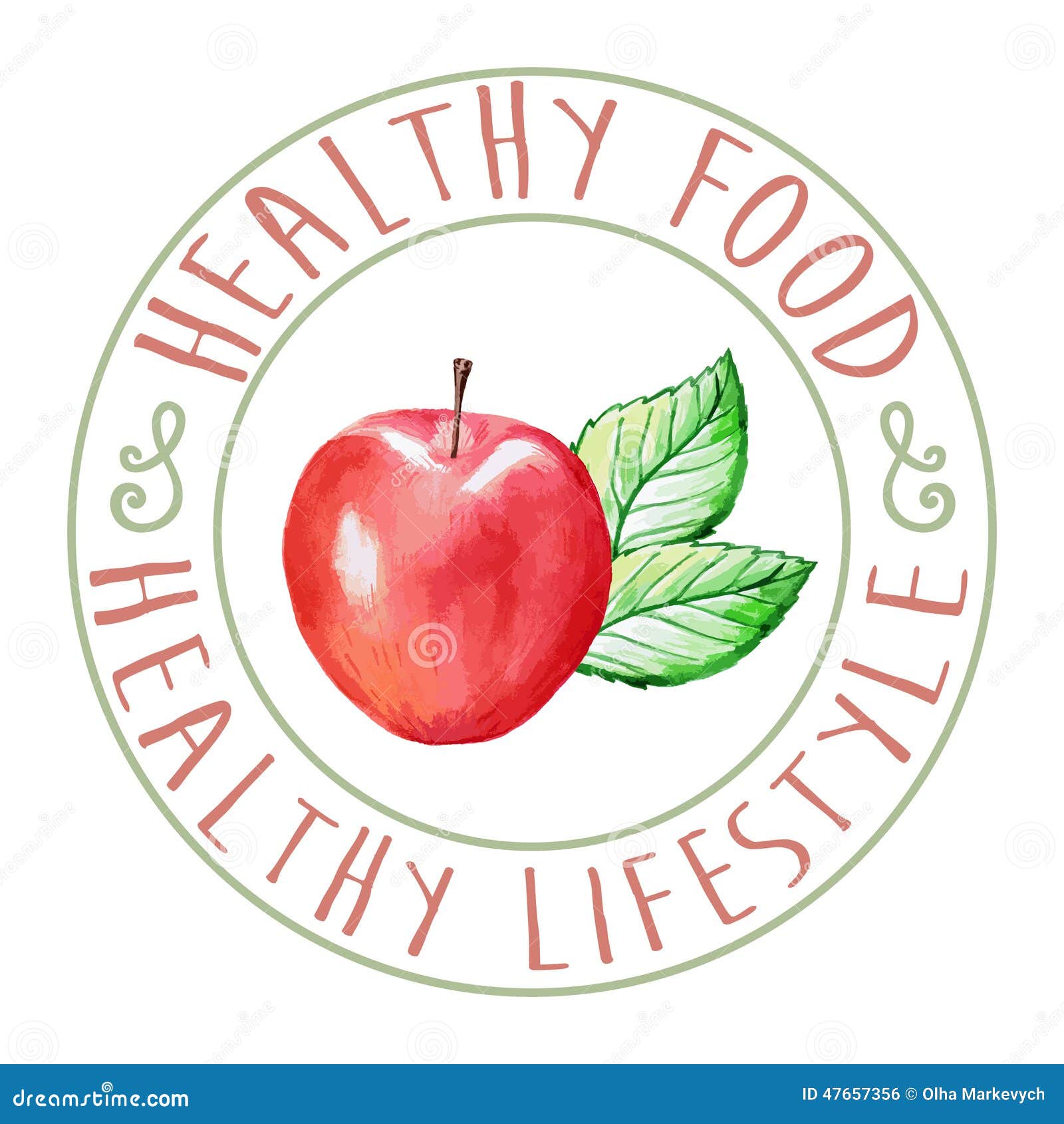 Apple Healthy Food stock vector. Illustration of shape - 47657356