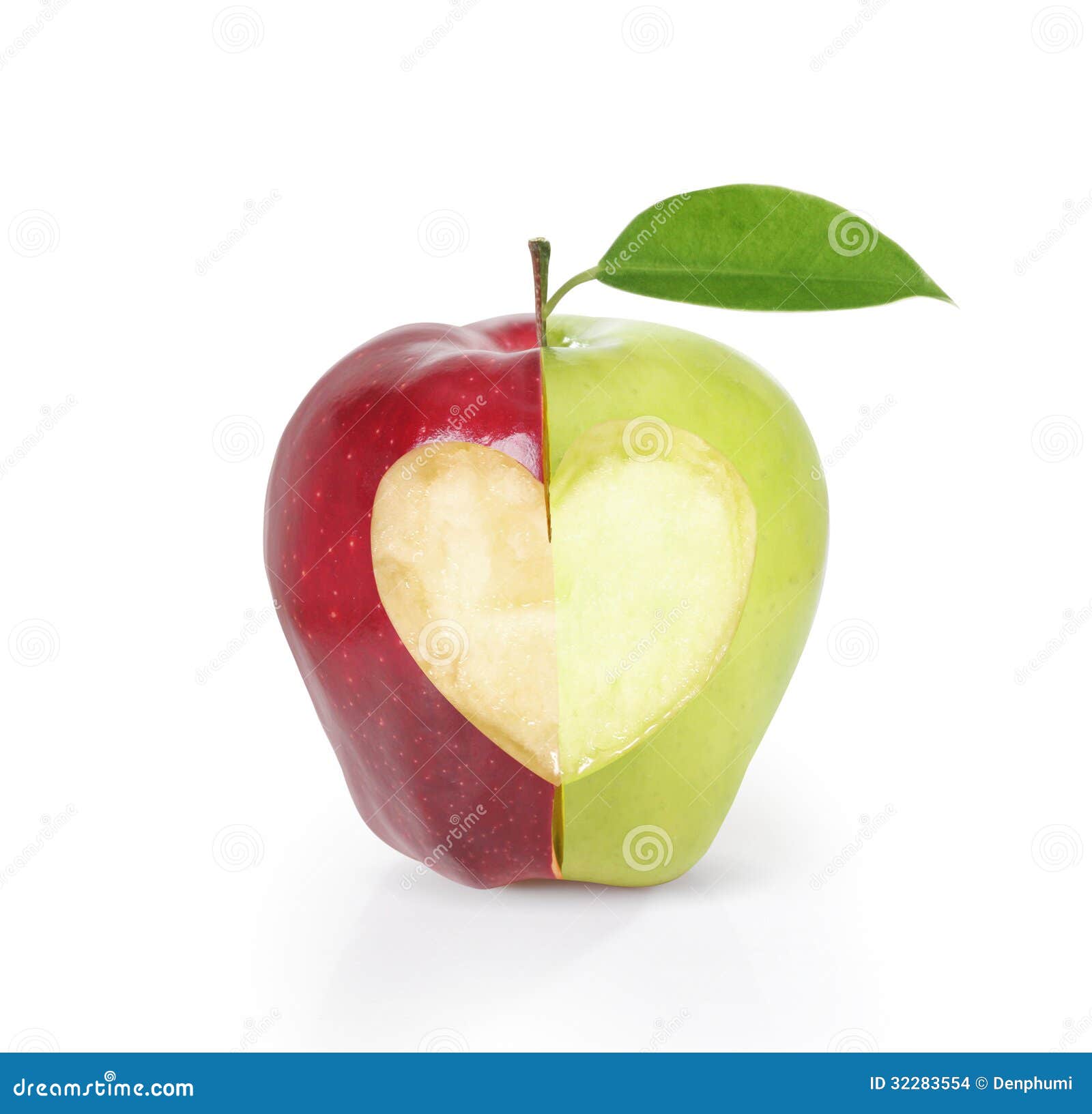 Apple with heart shape stock photo. Image of object, calorie 32283554