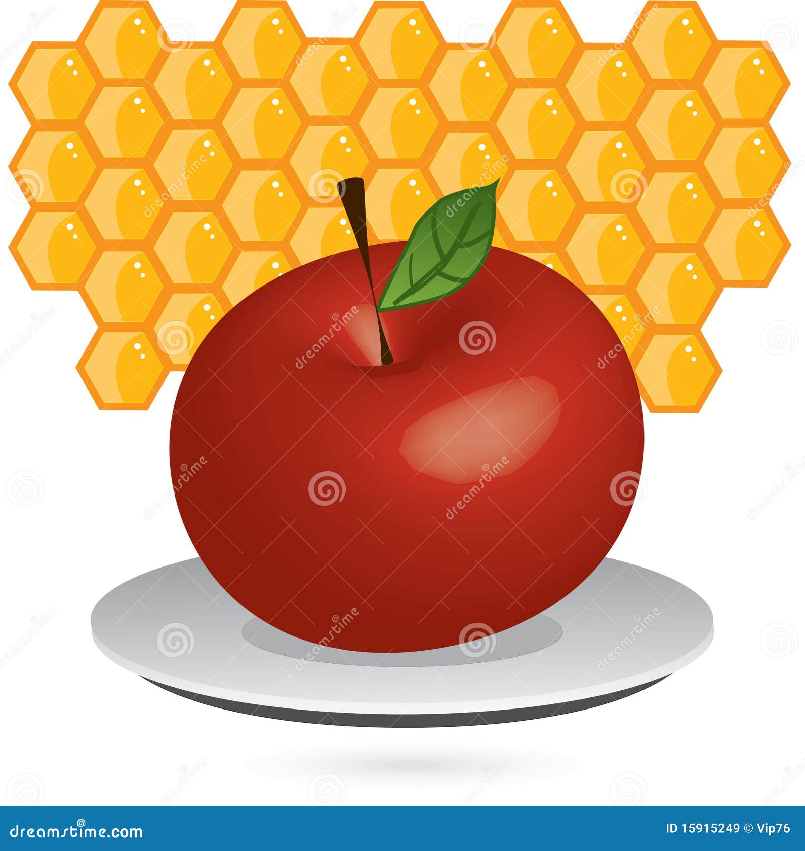 Apple_honey stock vector. Illustration of bees, hashana 15915249