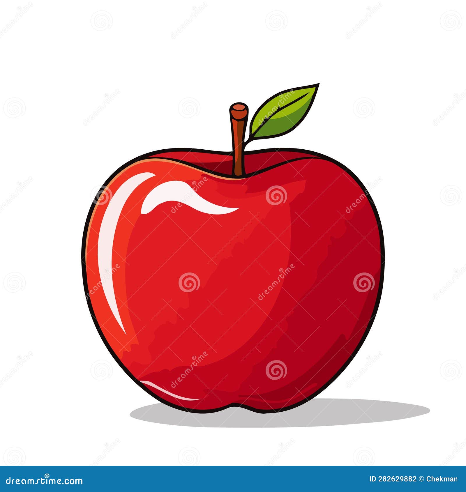 Apple Icon. Cute Image of an Isolated Red Apple Stock Vector ...
