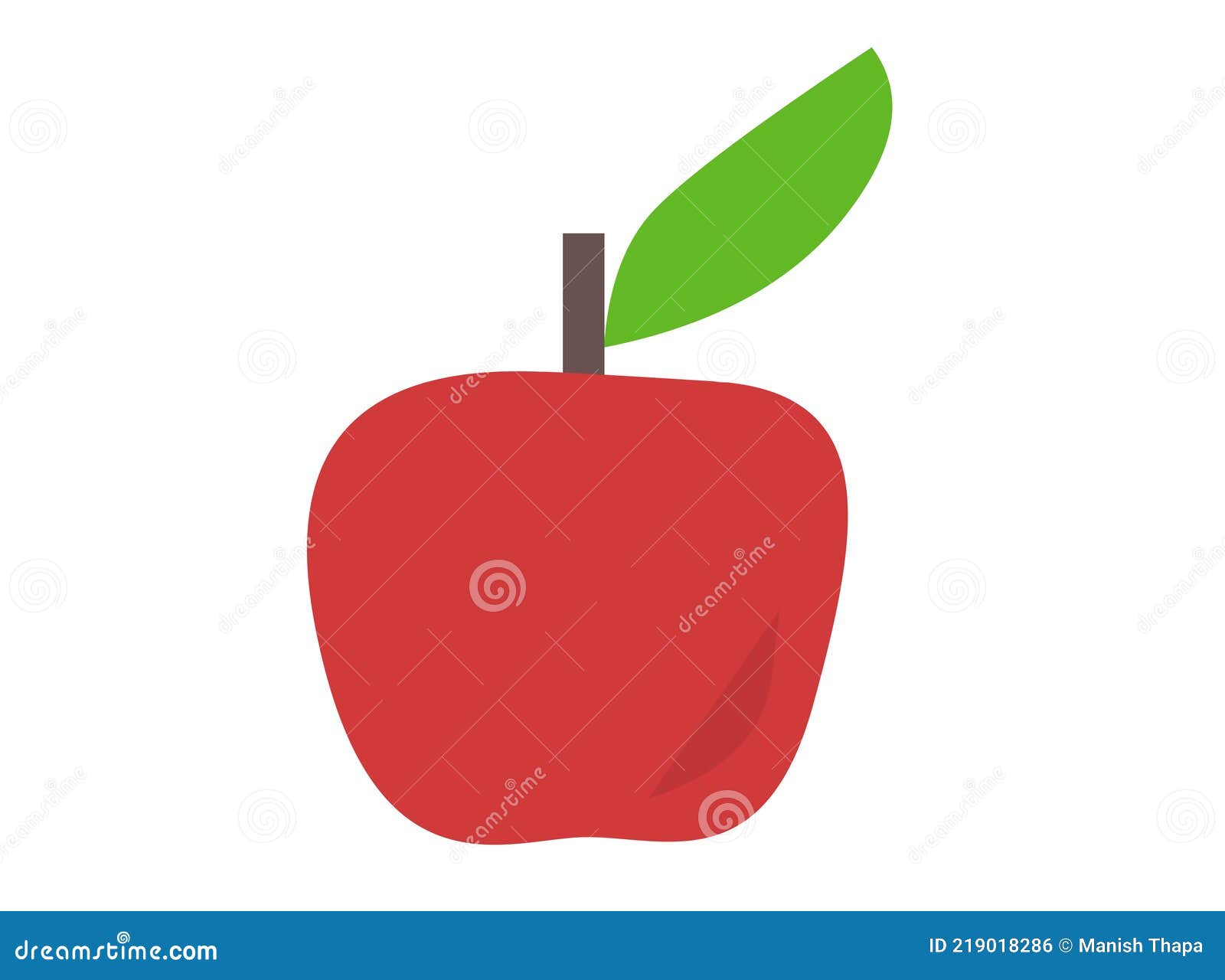 Apple Icon. Red Apple Logo Isolated on White Background. Illustration