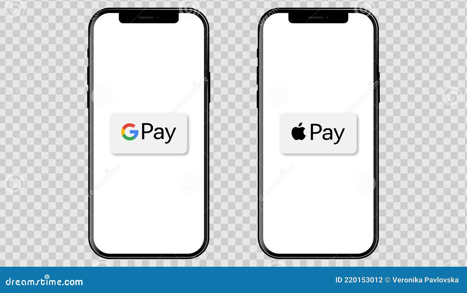 Apple Iphone With Popular Payment Systems: Apple Pay, Google Pay. Vector  Phone Template For Your Banner, Advertising, Website. Eps Editorial  Photography - Illustration Of White, Bank: 220153012