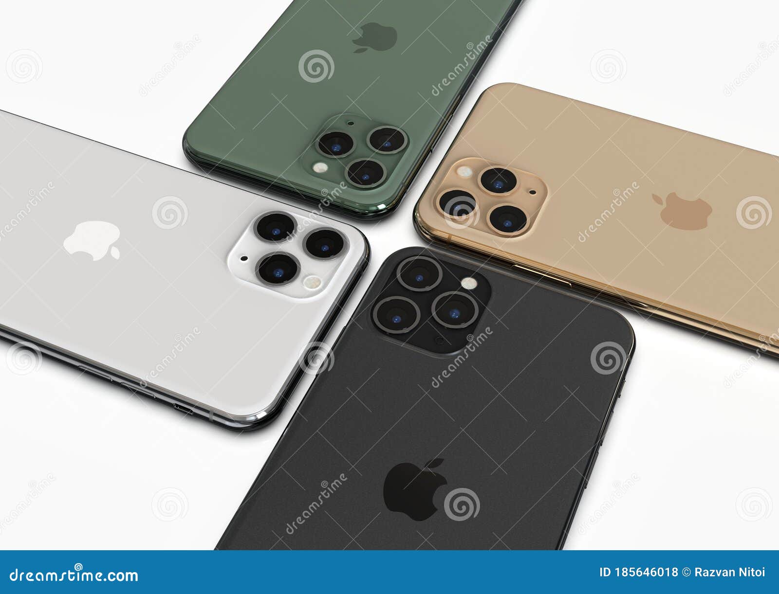 Apple Iphone 11 Pro All Colours Back Side Up On White Editorial Stock Photo Image Of Message Leaked