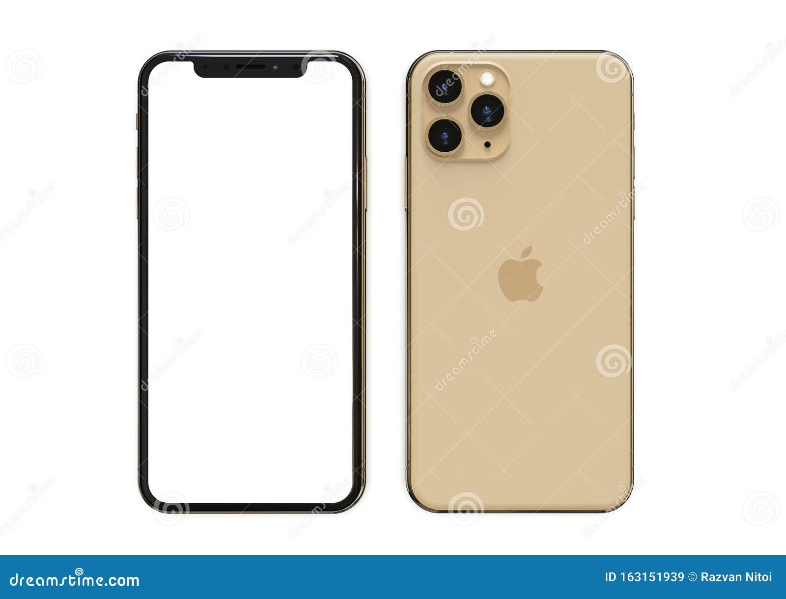 Apple Iphone 11 Pro Gold 2019 Both Sides Frontal Editorial Stock Image Image Of Digital Gadget 163151939
