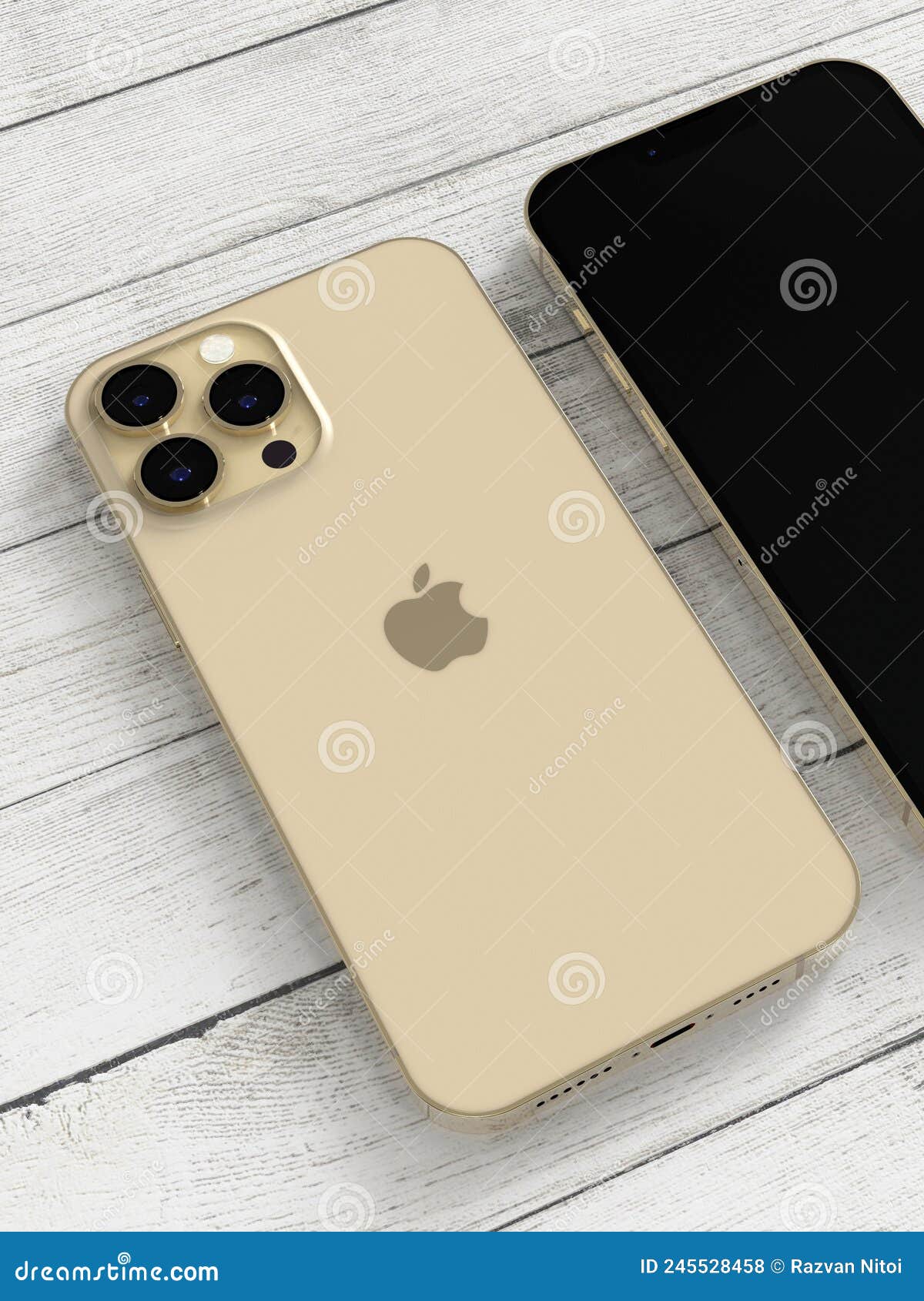Apple IPhone 13 Pro Max Gold, Front and Back Sides Comparison Editorial  Stock Photo - Image of closeup, electronic: 245528458