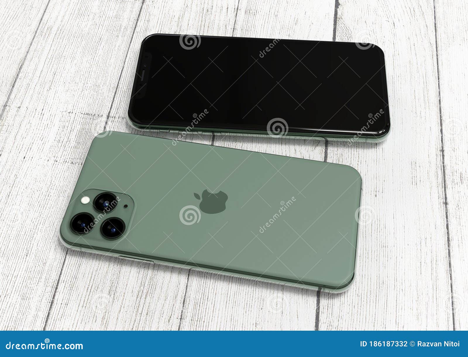 Apple Iphone 11 Pro Midnight Green Front And Back Sides Editorial Photography Image Of Leaked Design