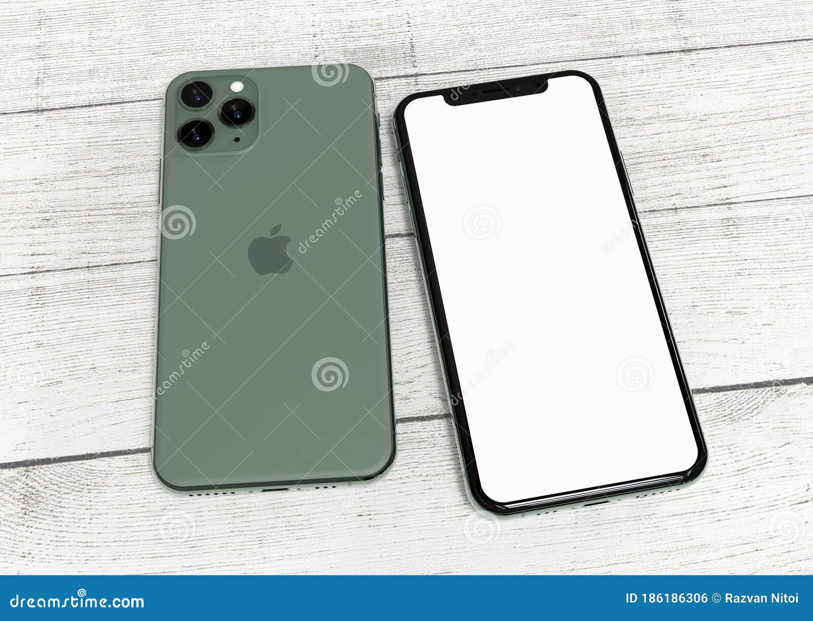 Apple Iphone 11 Pro Midnight Green Front And Back Sides Editorial Photo Image Of Device Equipment