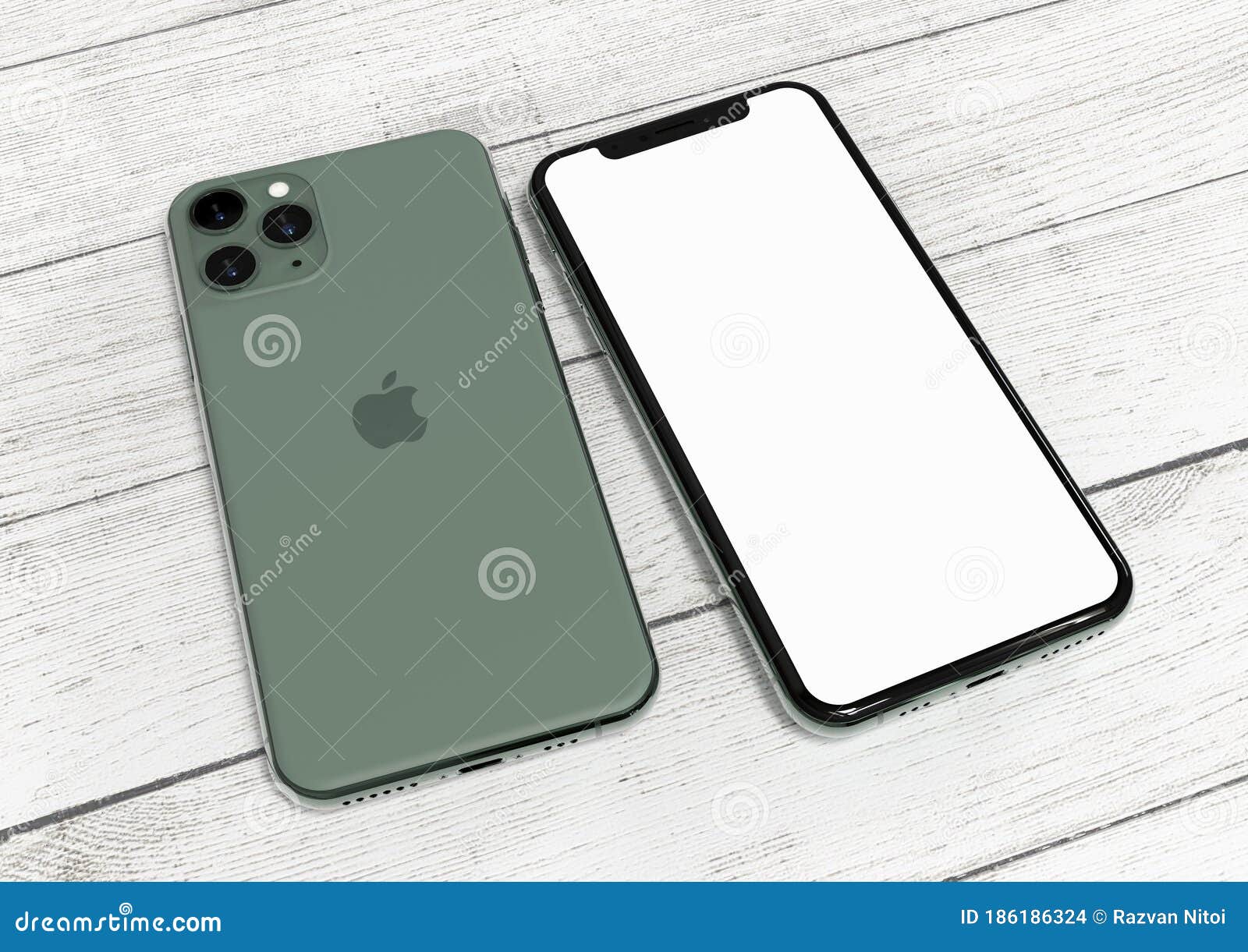 Apple Iphone 11 Pro Midnight Green Front And Back Sides Editorial Stock Image Image Of Isolated Lifestyle