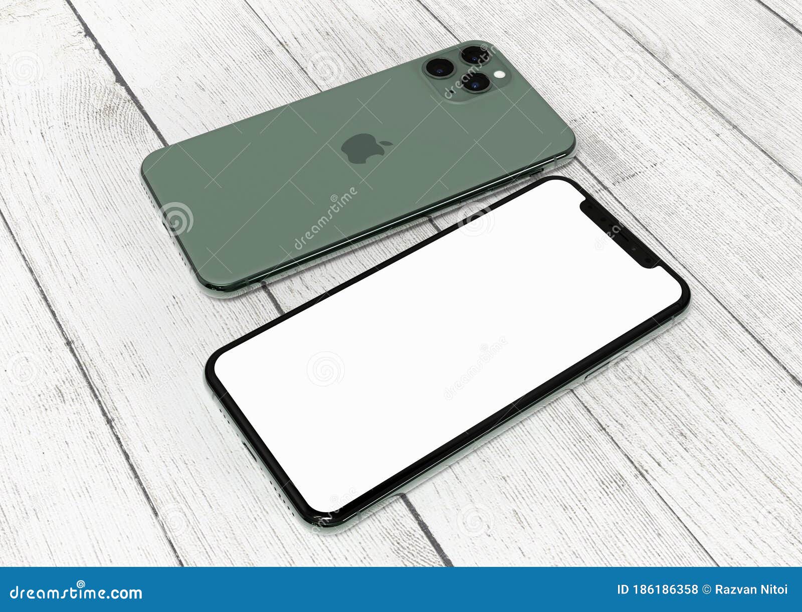 Apple Iphone 11 Pro Midnight Green Front And Back Sides Editorial Stock Photo Image Of Design Device
