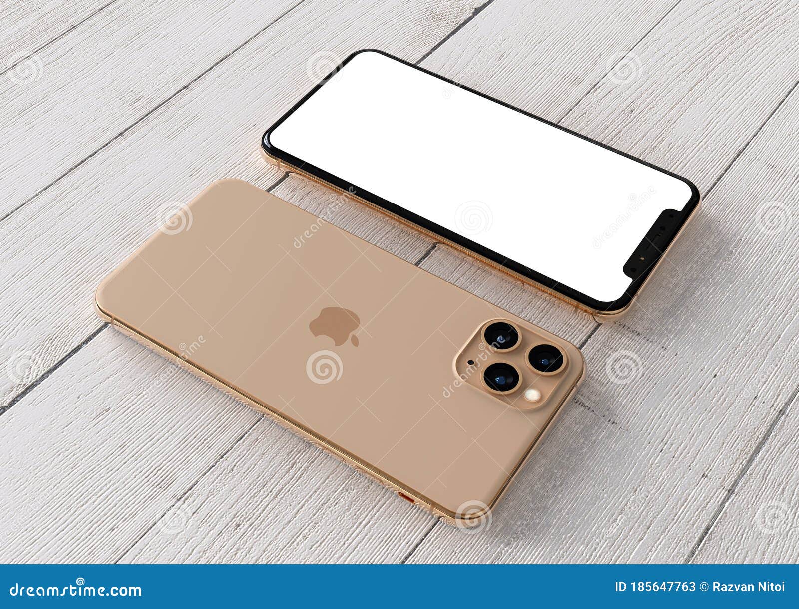 Apple IPhone 11 Pro Rose Gold, Front and Back Sides Editorial Stock