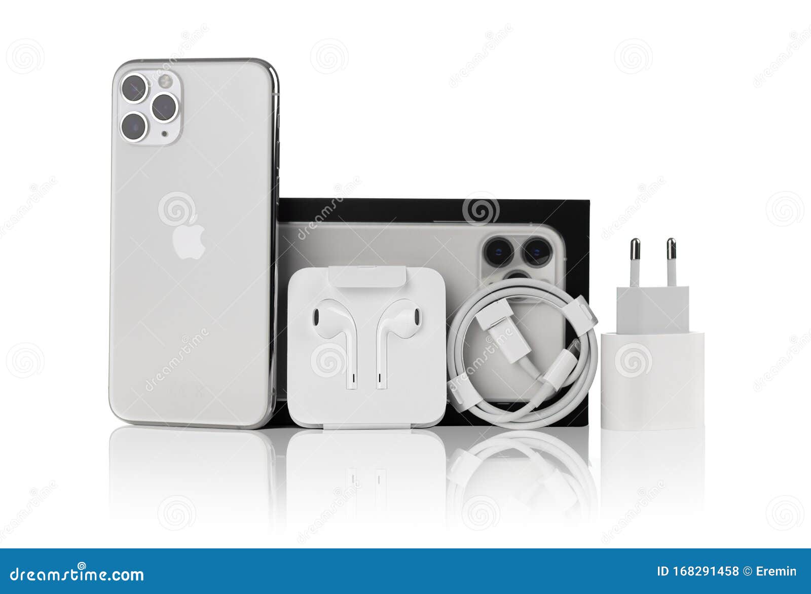 Apple Iphone 11 Pro Silver Color On A White Background Editorial Stock Photo Image Of Device Display