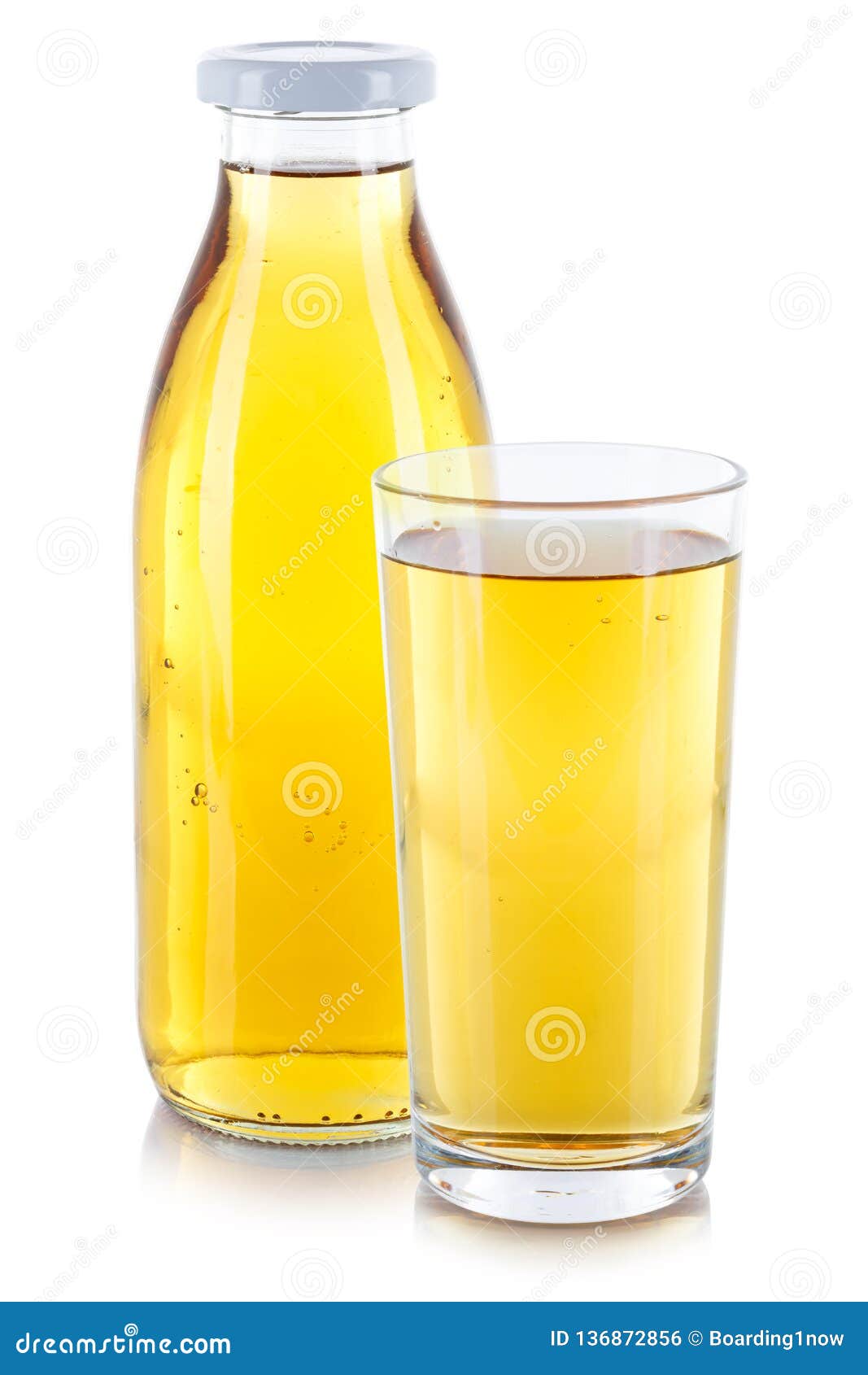 Apple Juice Drink Bottle Glass Isolated on White Stock Photo Image of