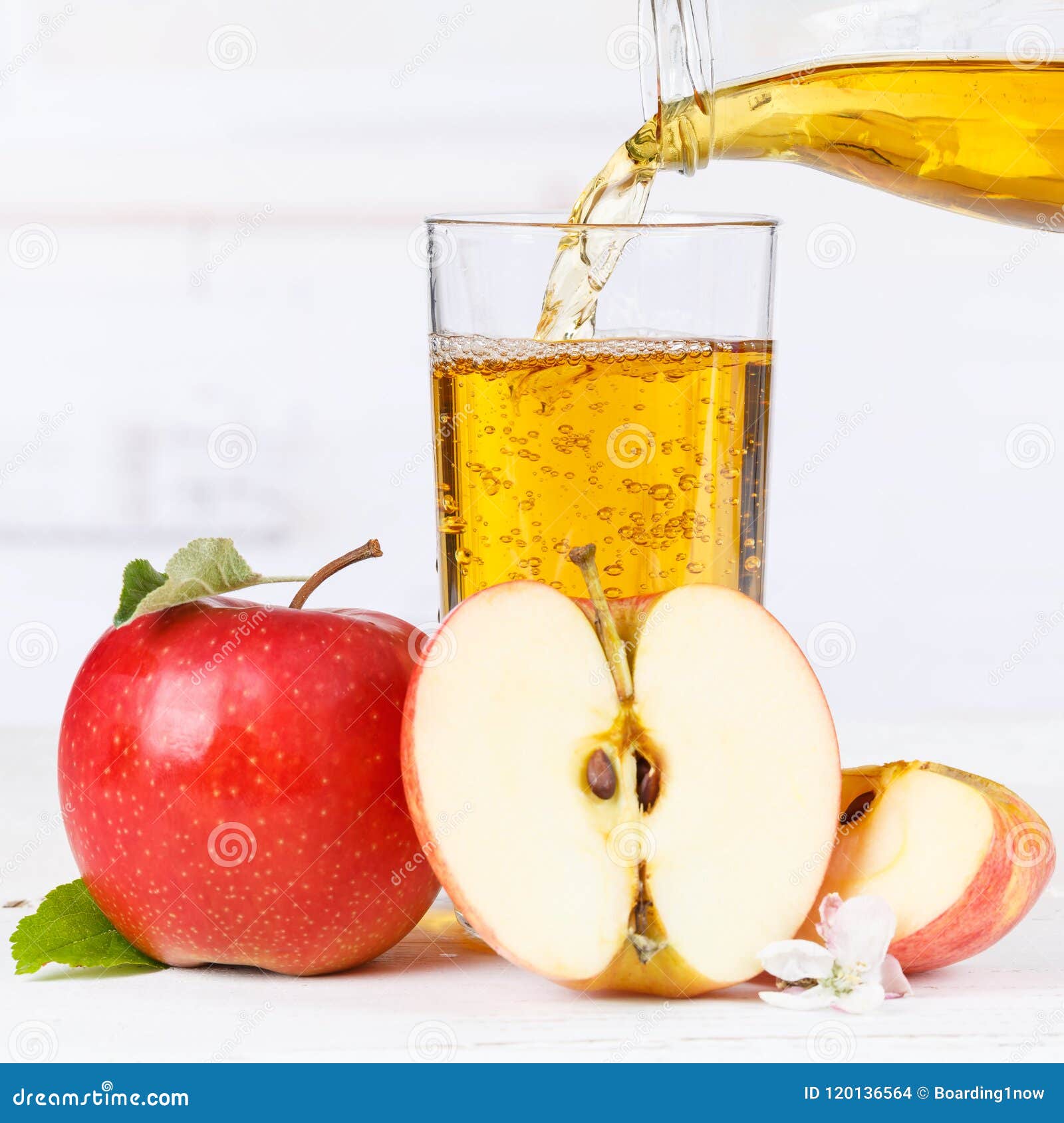 Apple Juice Pouring Pour Apples Fruit Fruits Square Stock Photo Image