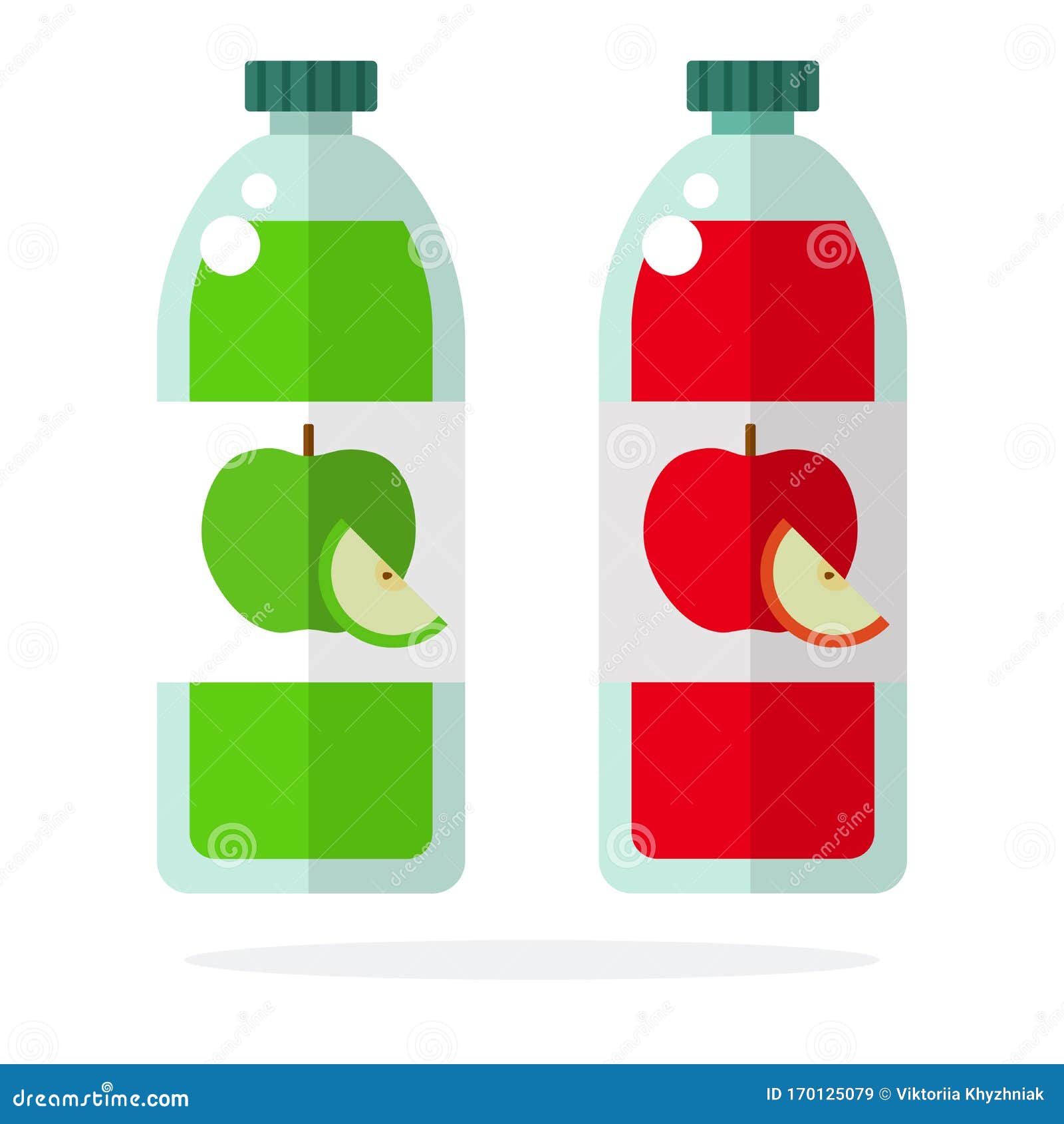Apple Juice Vector Flat Material Design Isolated Object on White