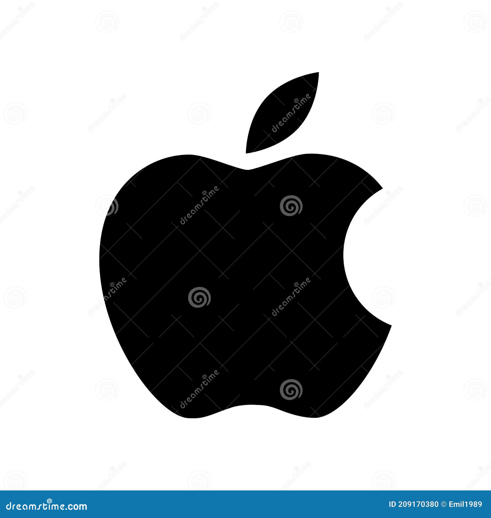 Apple Logo Black Color On White Background. Vector Editorial ...