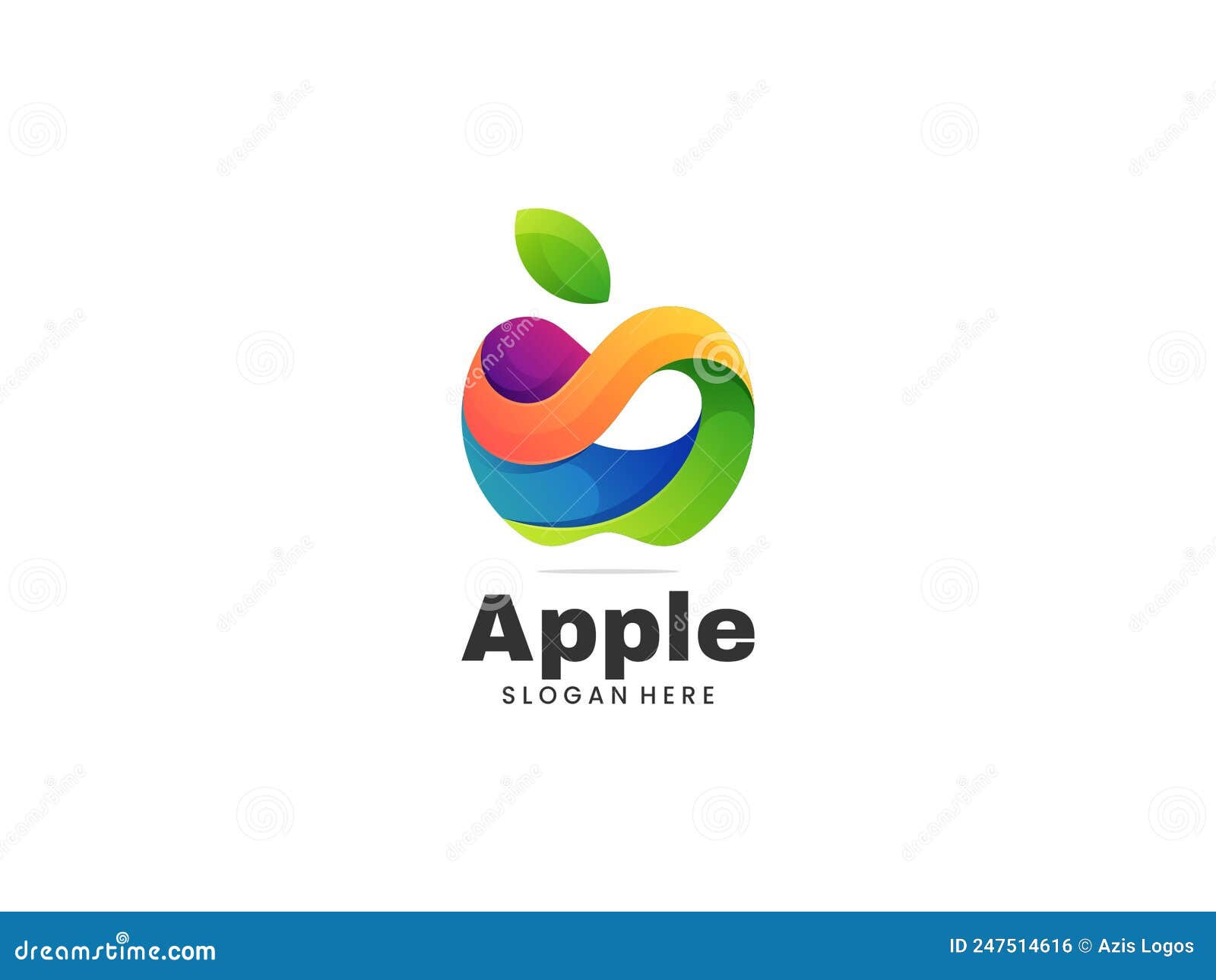 Apple Logo Colorful Gradient Logo - Fruit Logo Stock Vector ...