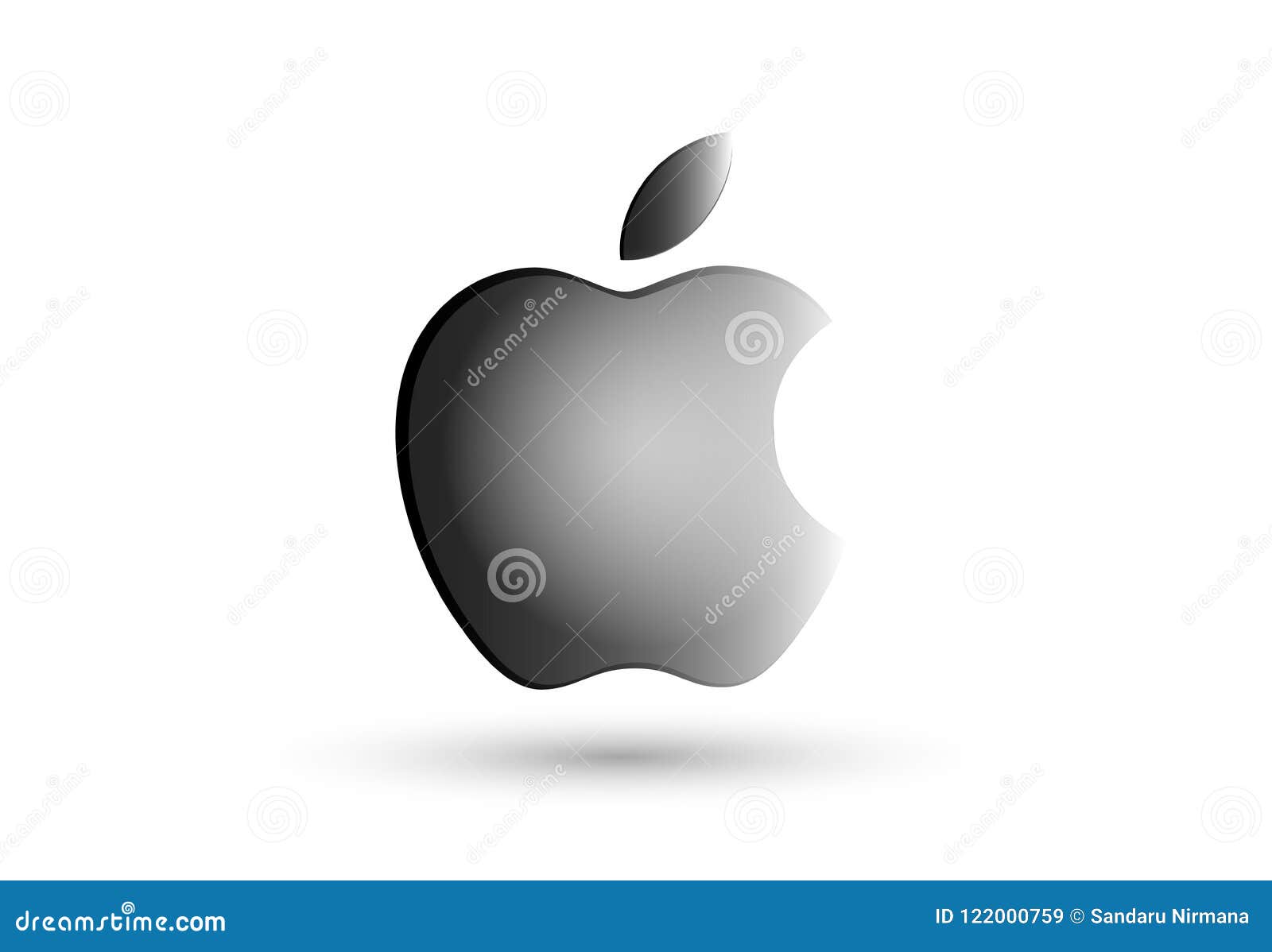 Apple Logo in Gray Illustrations for Computers and I Phone on White  Background Editorial Stock Image - Illustration of icons, isolated:  122000759