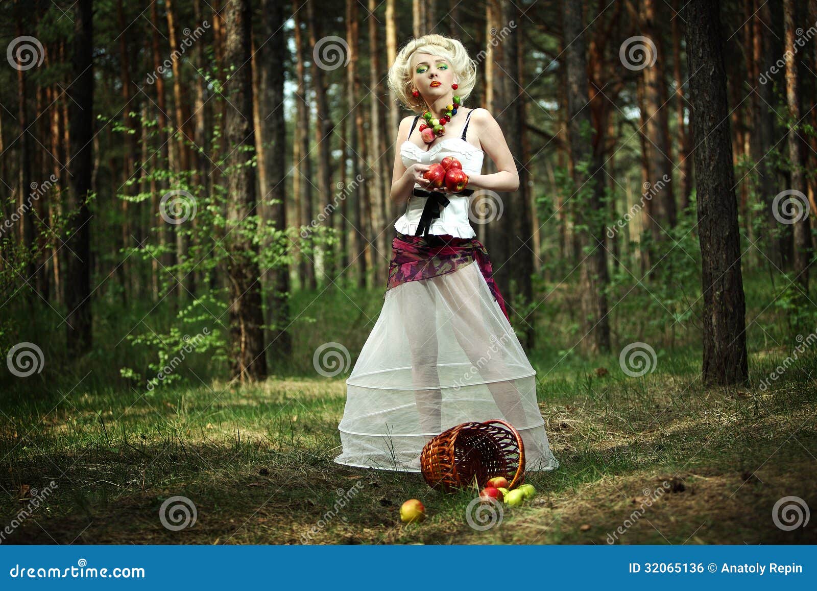 Apple maiden stock photo. Image of green, basket, color 32065136
