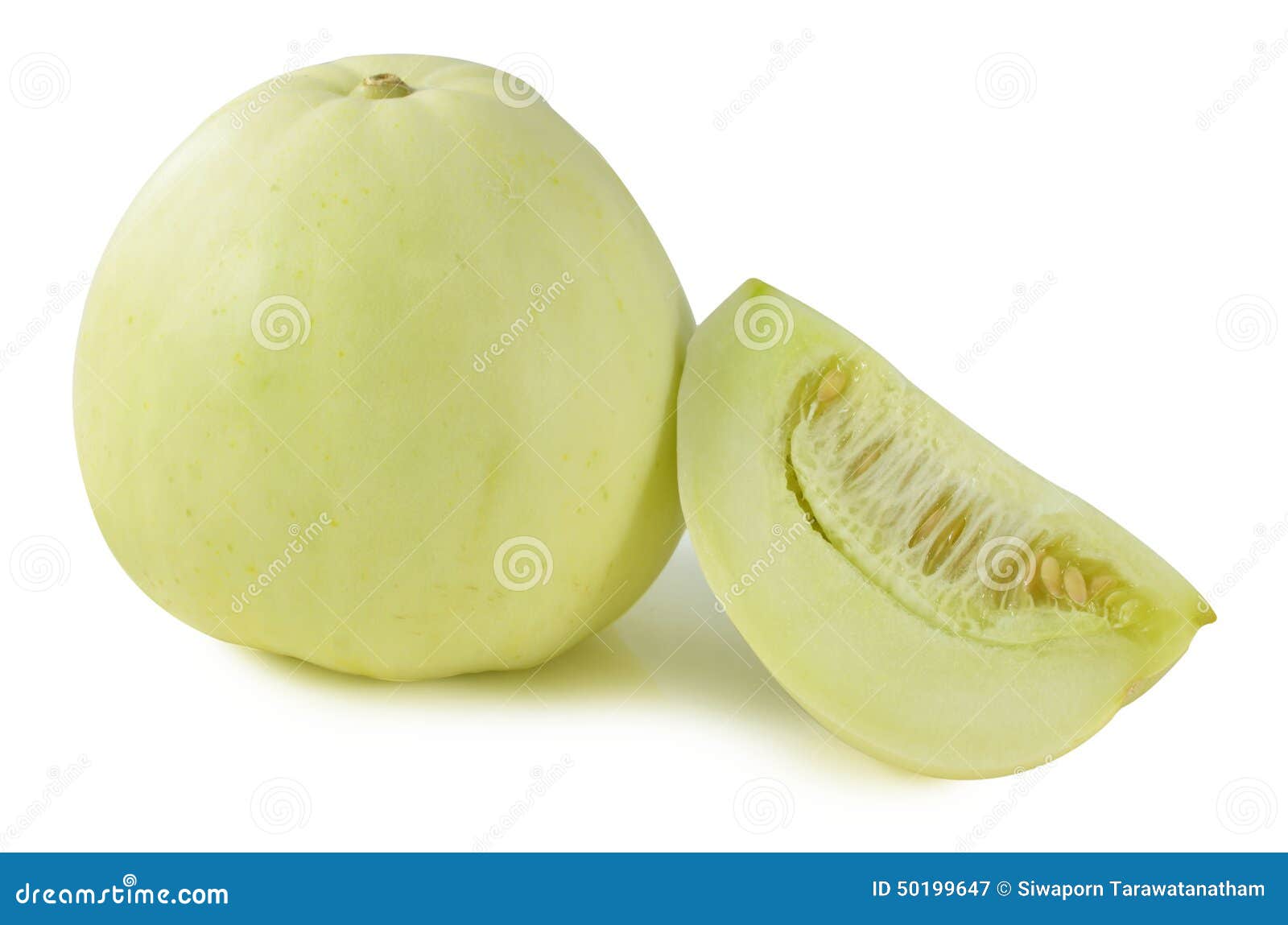 Apple Melon On White Background Stock Image Image of white, dessert