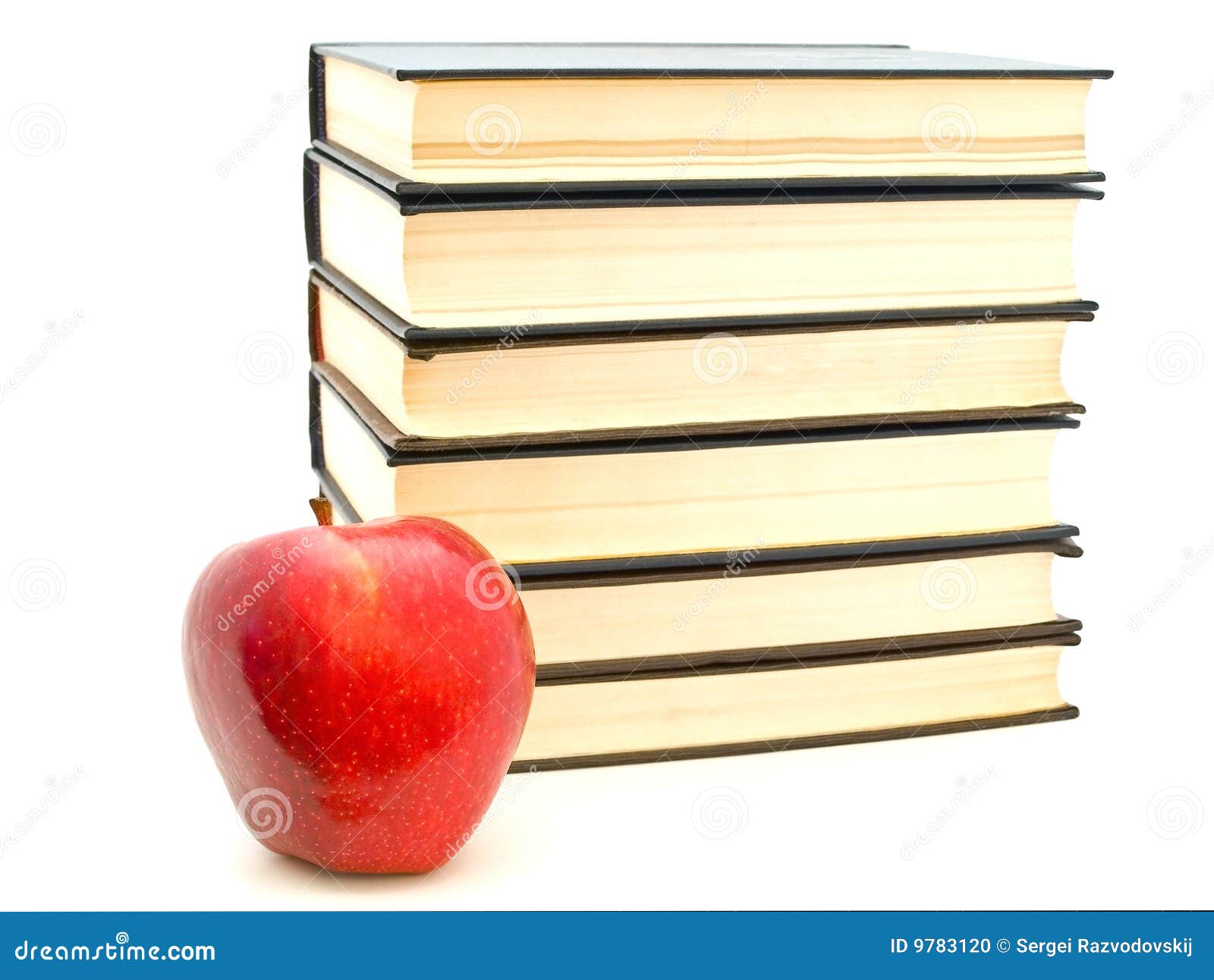 Apple near the books stock photo. Image of apple, education 9783120