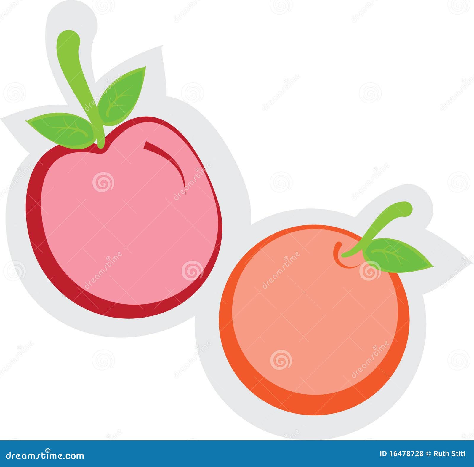 Apple and Orange stock vector. Illustration of clipart 16478728