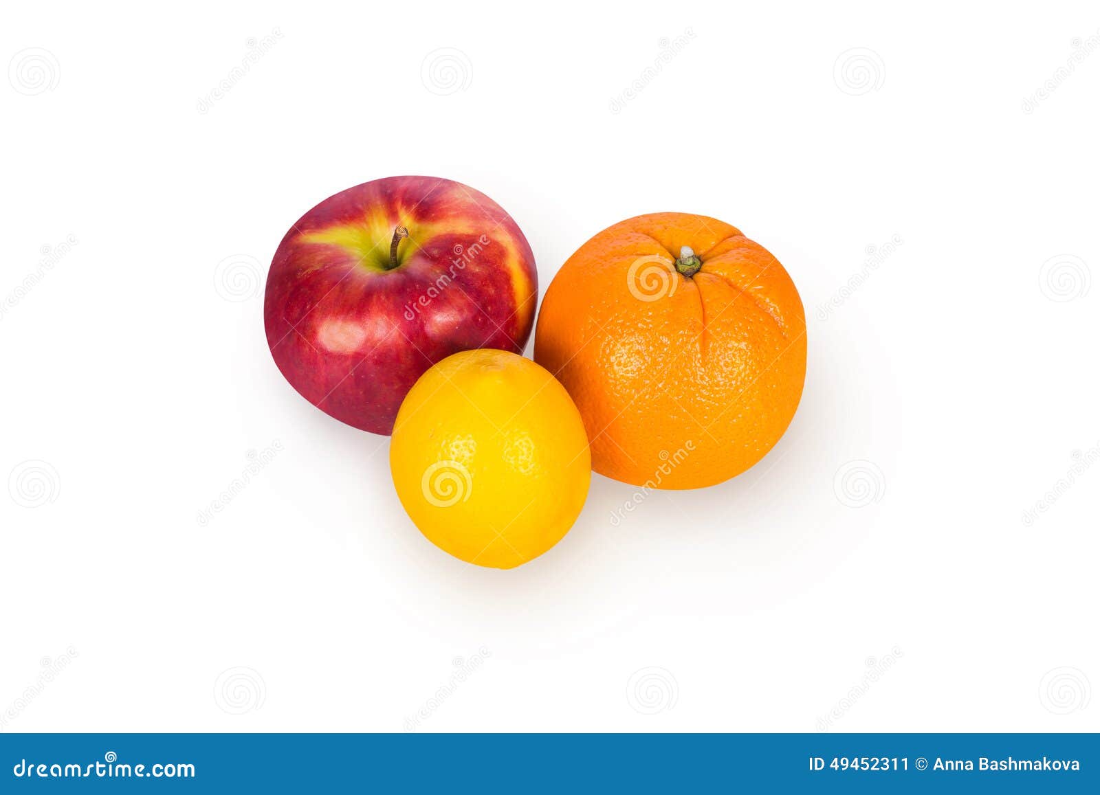 Apple, orange and lemon stock image. Image of orange 49452311