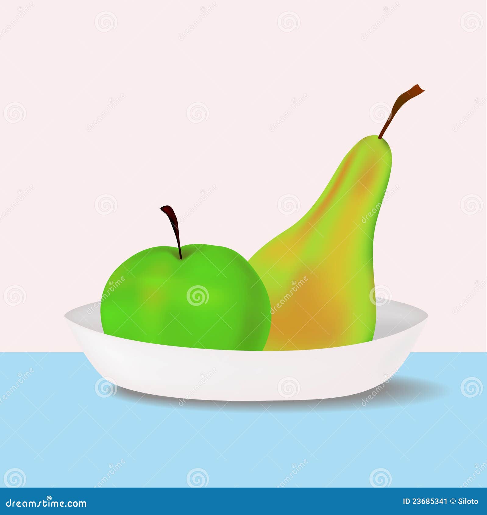 Apple and pear stock vector. Illustration of still, food 23685341