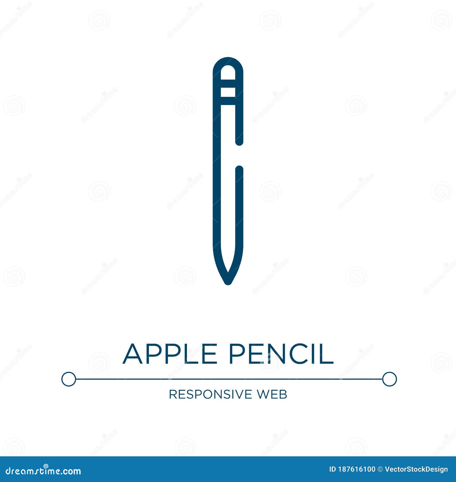 Apple Pencil Icon. Linear Vector Illustration From Apple Devices Collection. Outline Apple