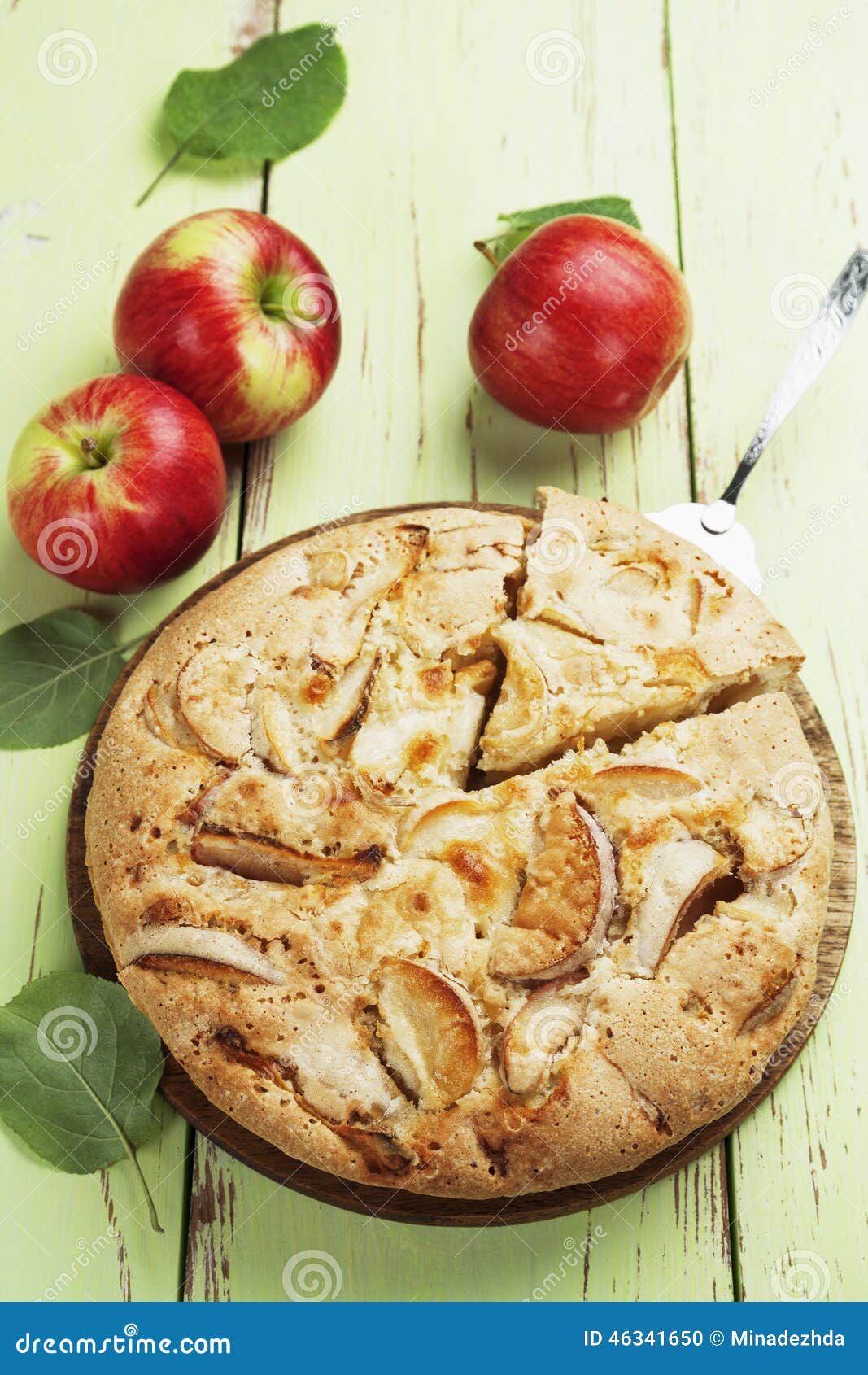 Apple pie. charlotte stock photo. Image of cuisine, portion 46341650