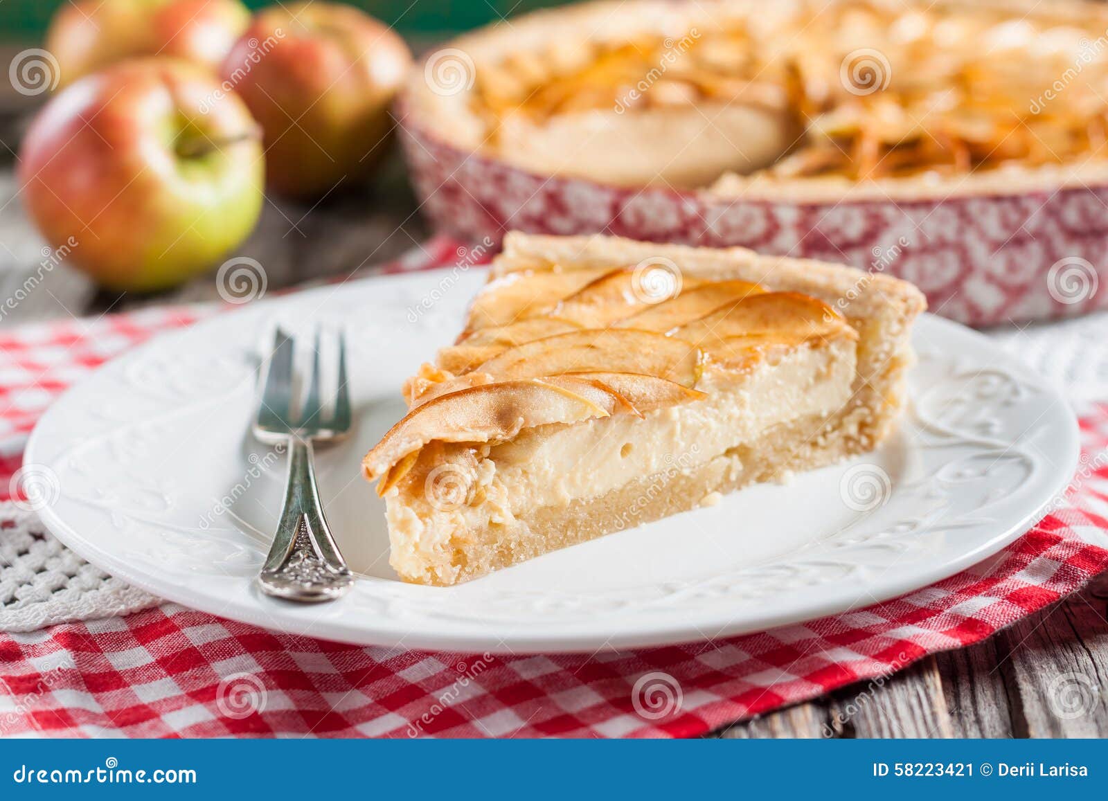 Apple Pie With Cottage Cheese Stock Image Image Of Fall Plate