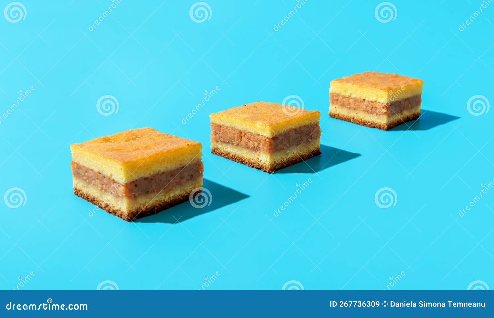 Apple Pie Slices Isolated on a Blue Background Stock Image Image of delicious, color 267736309