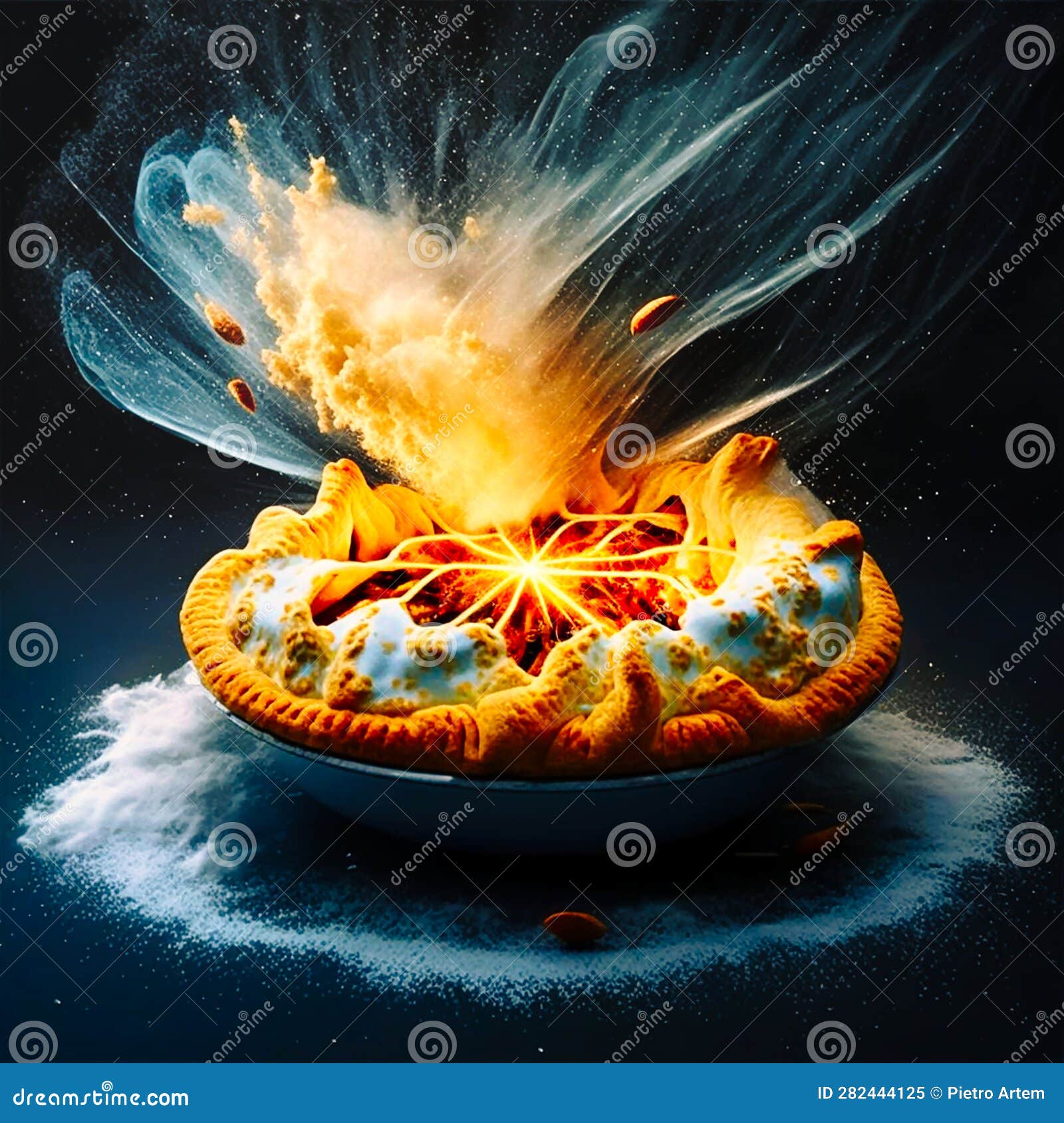 the apple pie teleports to the ground, generative ai