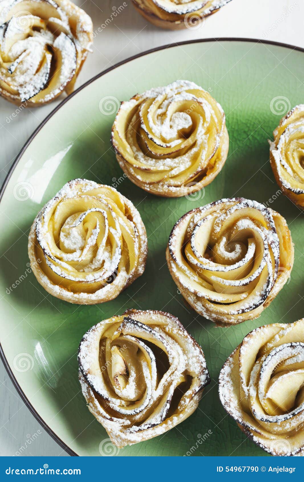 Apple roses cakes stock photo. Image of delicate, flower 54967790