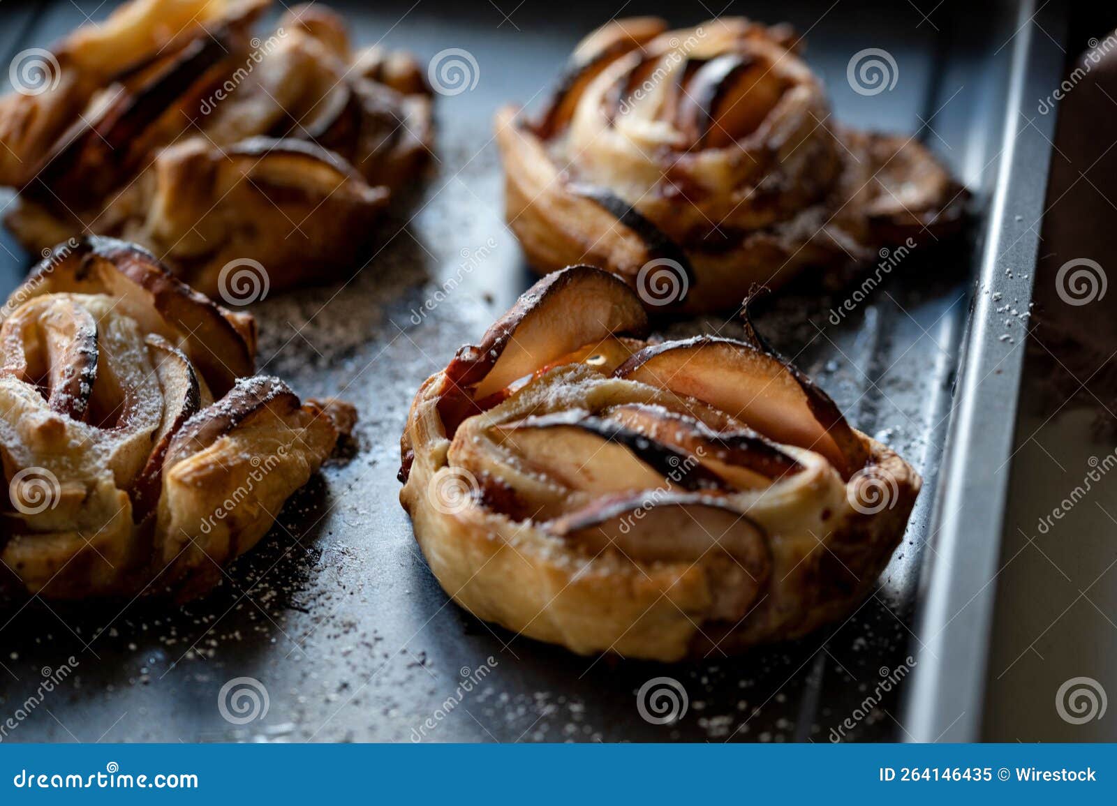 Apple Roses in Puff Pastry stock image. Image of meal 264146435
