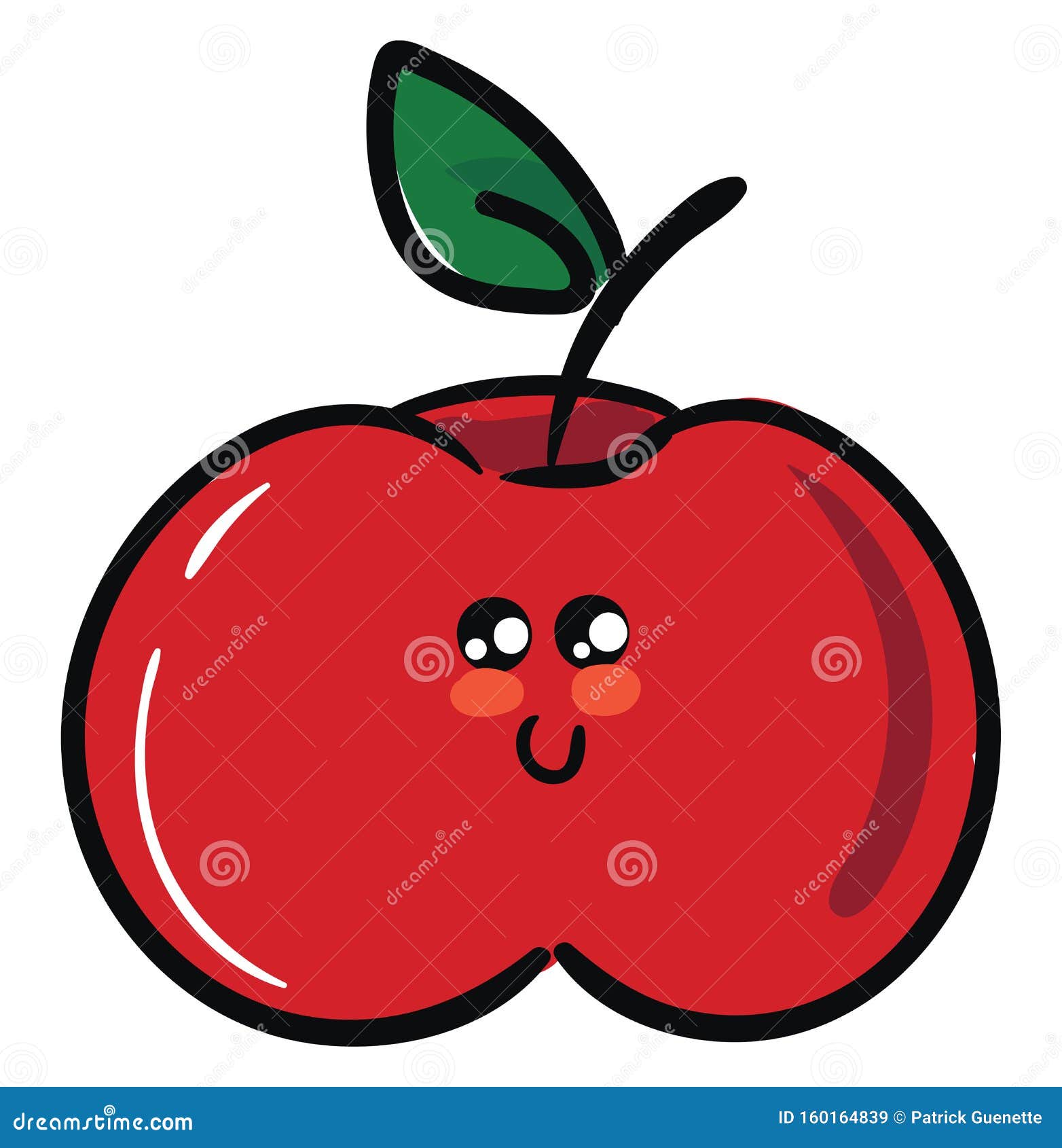 A little cute green apple hand drawing Royalty Free Vector