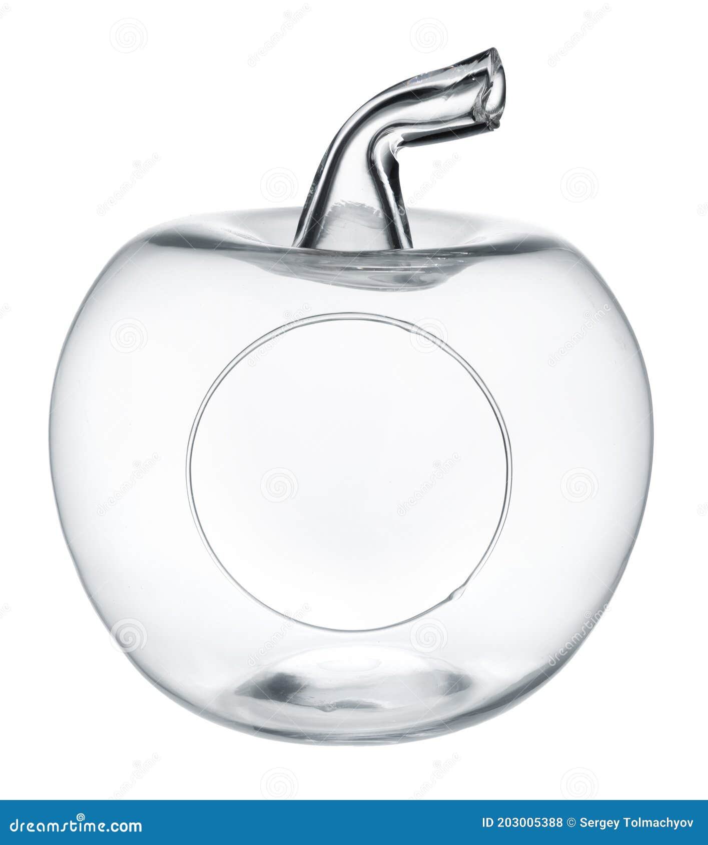 Appleshaped Glass Fruit Bowl Isolated on White Stock Photo Image of