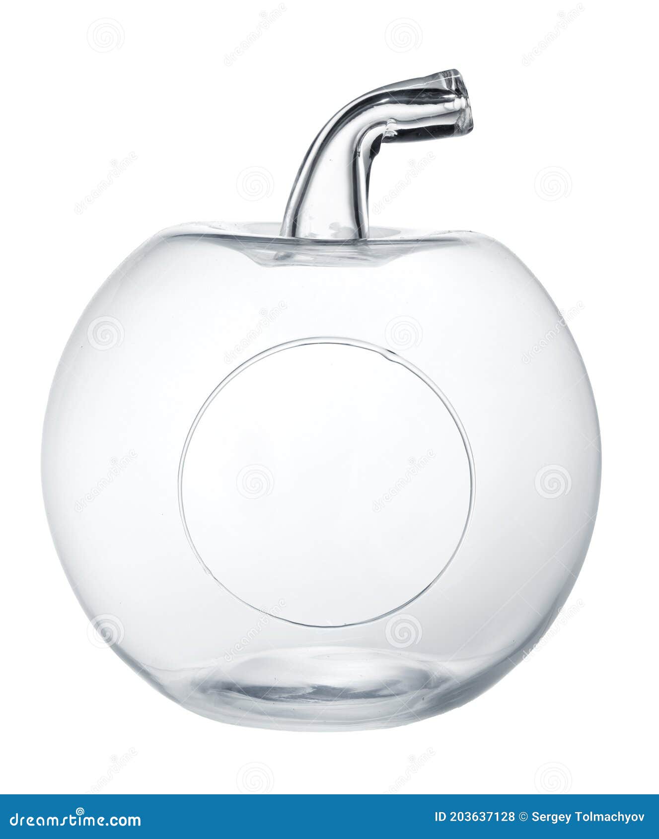 Appleshaped Glass Fruit Bowl Isolated on White Stock Photo Image of