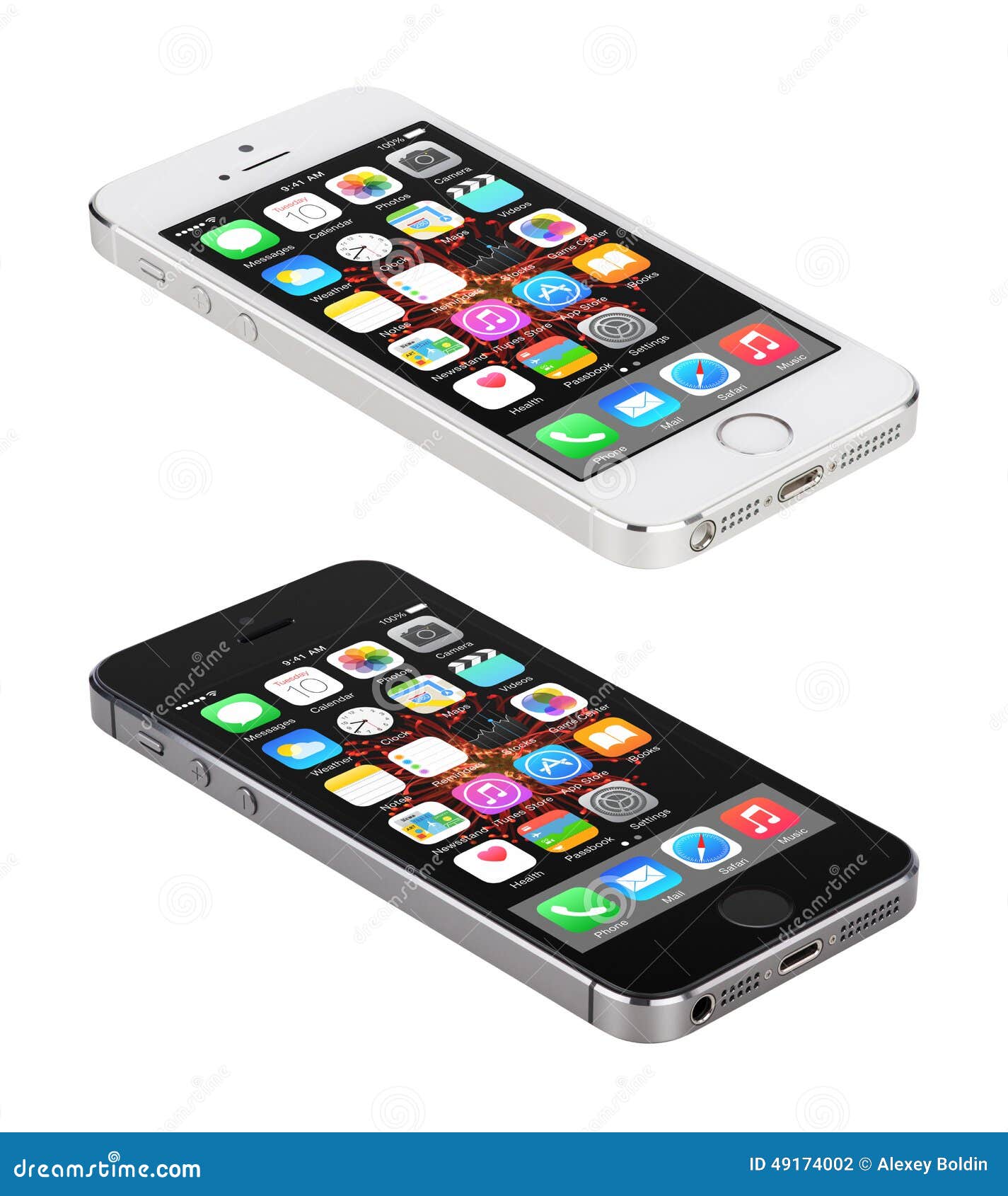 Apple Space Gray And Silver Iphone 5s Displaying Ios 8 Designed Editorial Photography Image Of Black Device 49174002