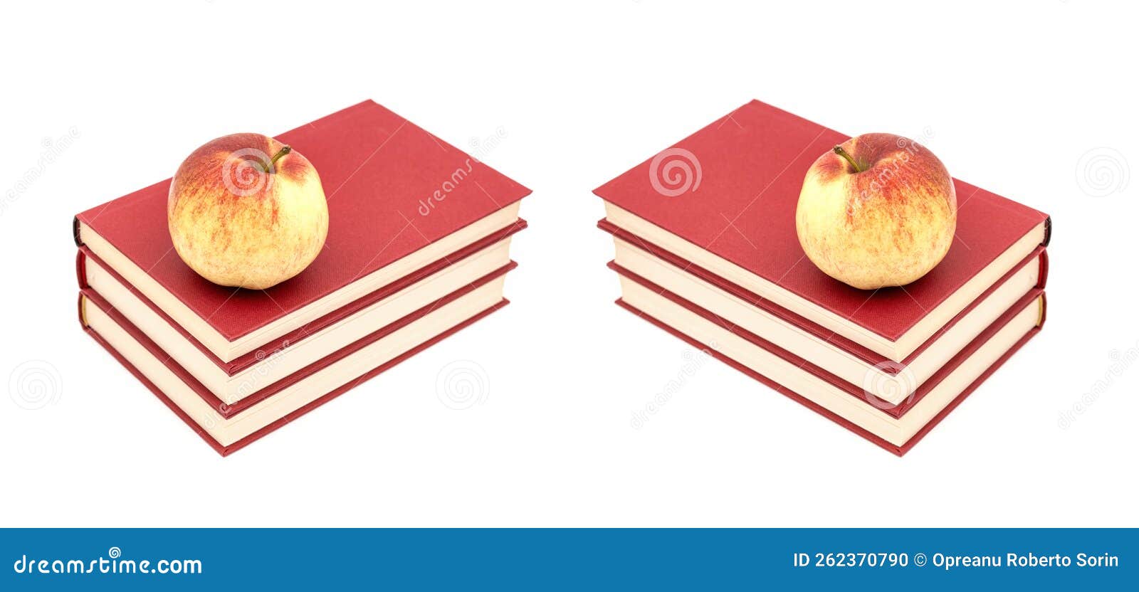Apple on a Stack of Book Isolated Stock Photo Image of copy, library 262370790