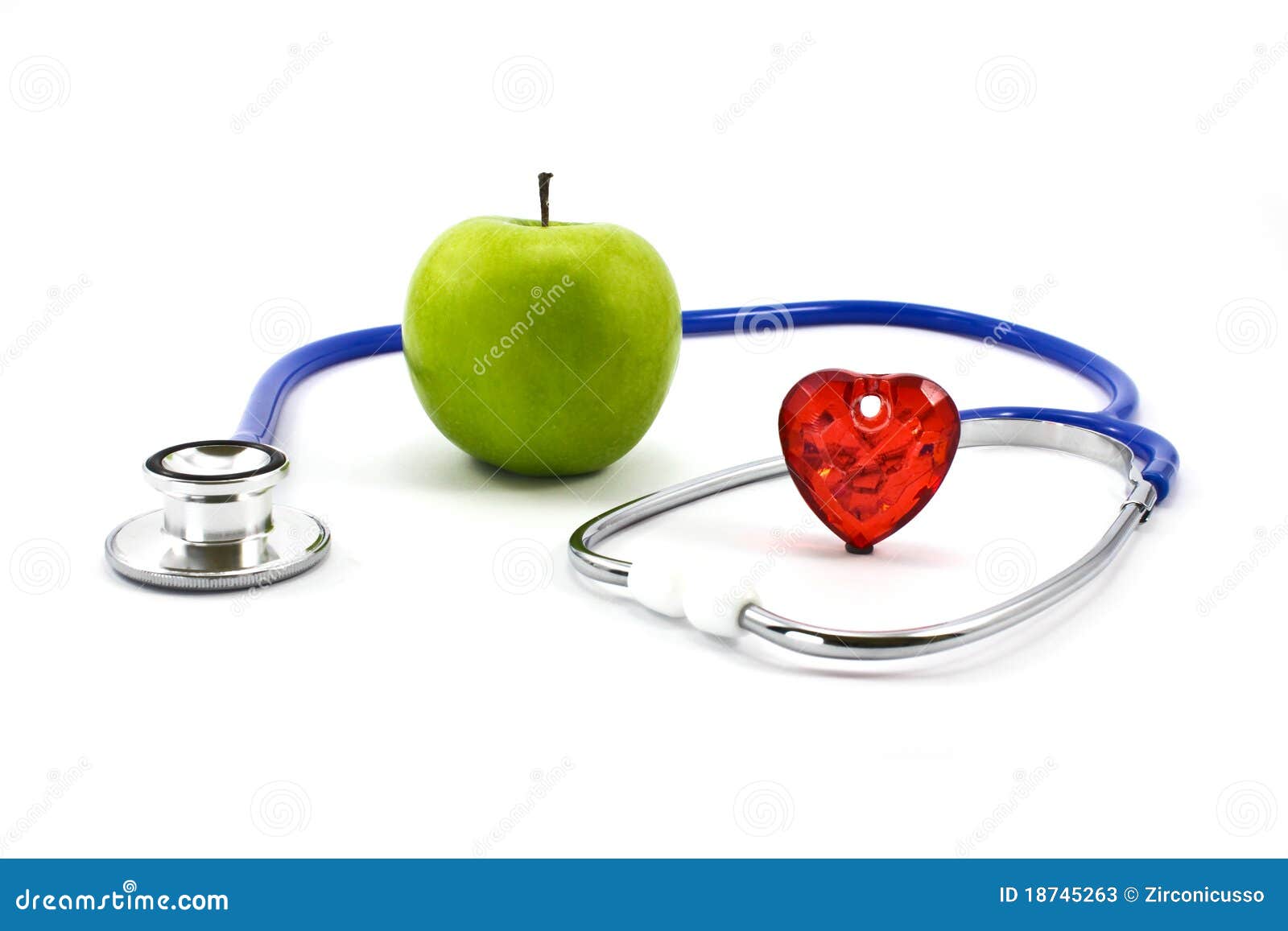 Apple and stethoscope stock image. Image of dressing 18745263