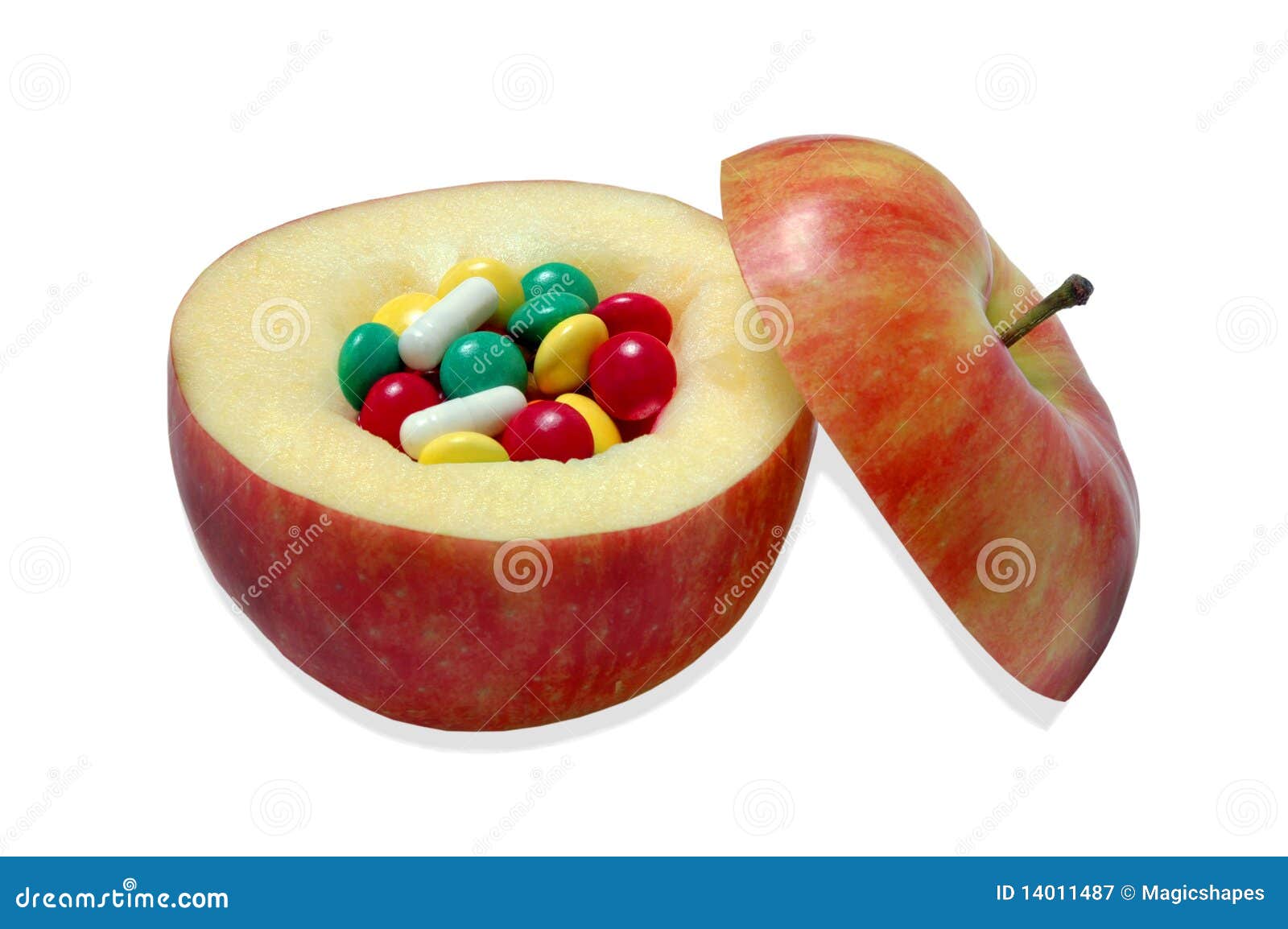 Apple and vitamins stock image. Image of stem, background 14011487
