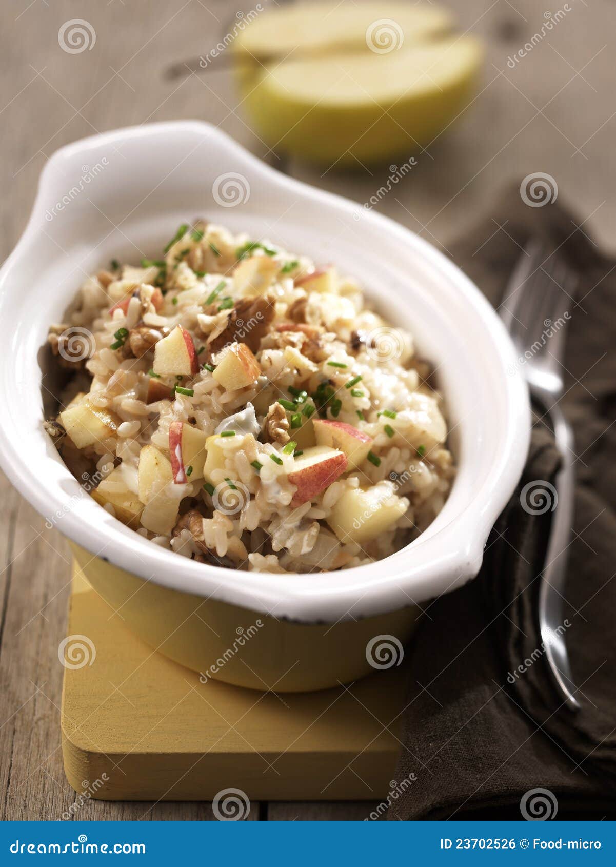 Apple,walnut and Risotto Stock Photo Image of savoury