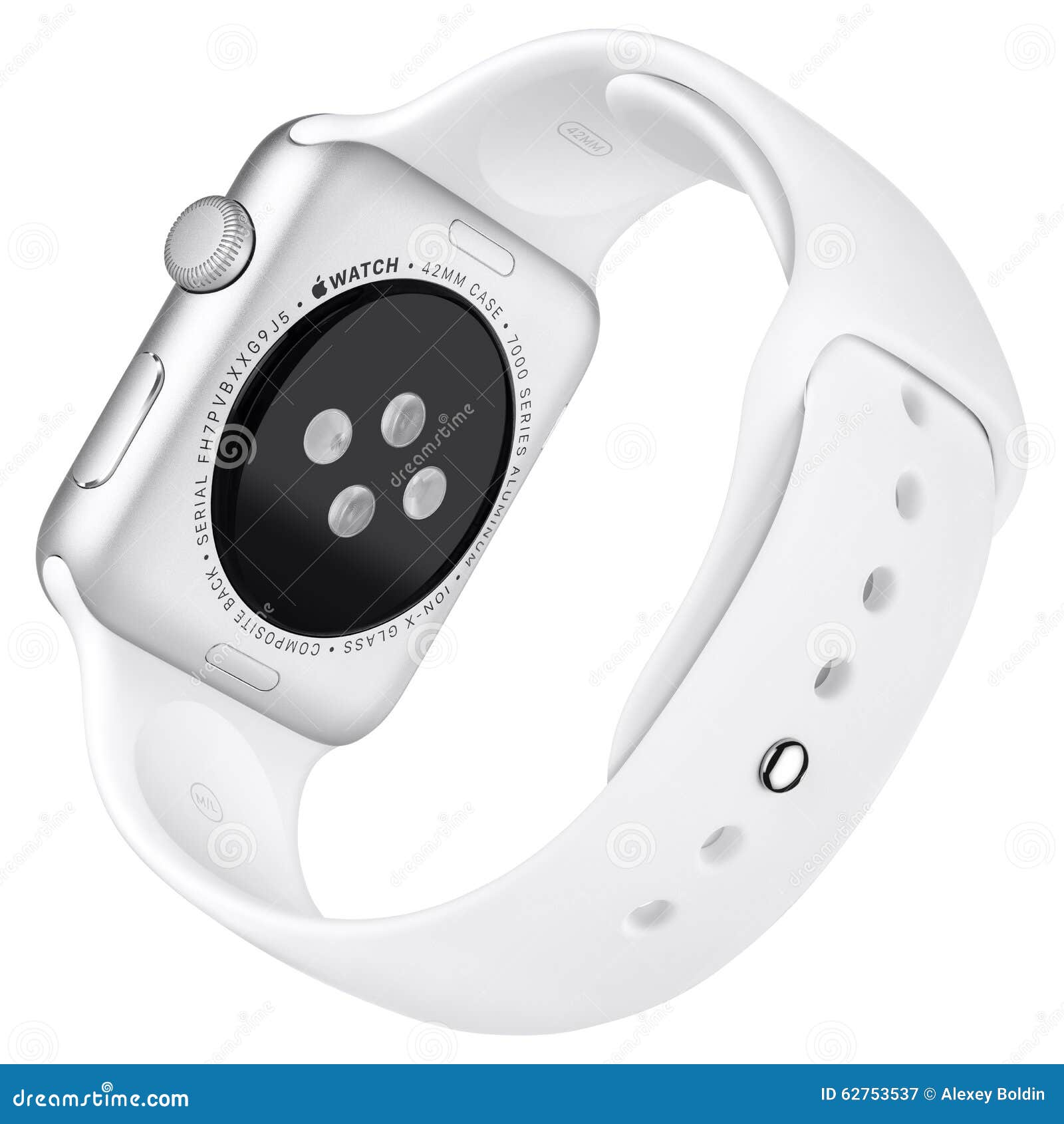 Apple Watch Sport 42mm Silver Aluminum Case with White Band Editorial
