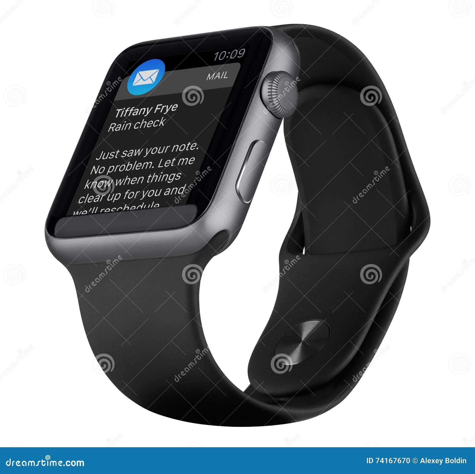 Apple Watch Sport 42mm Space Gray Aluminum Case With Black Band