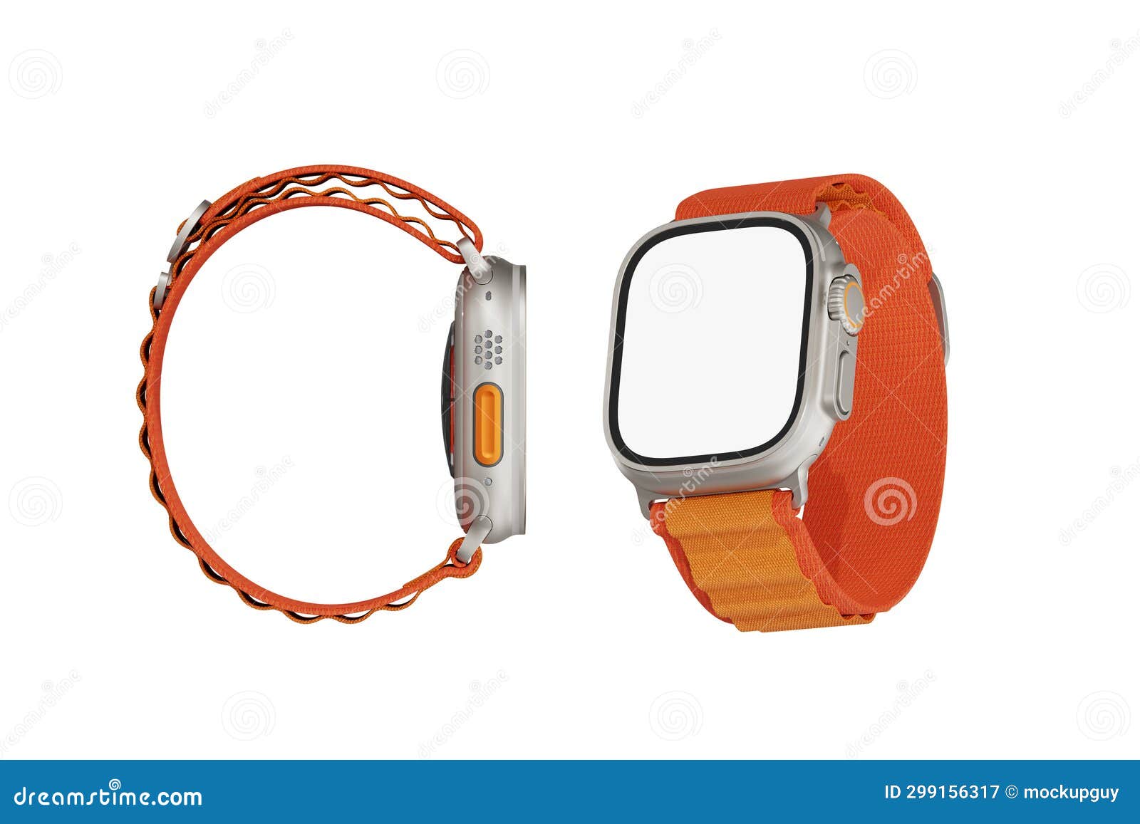 Apple Watch Ultra White Blank 3D Rendering Mockup Editorial Photography