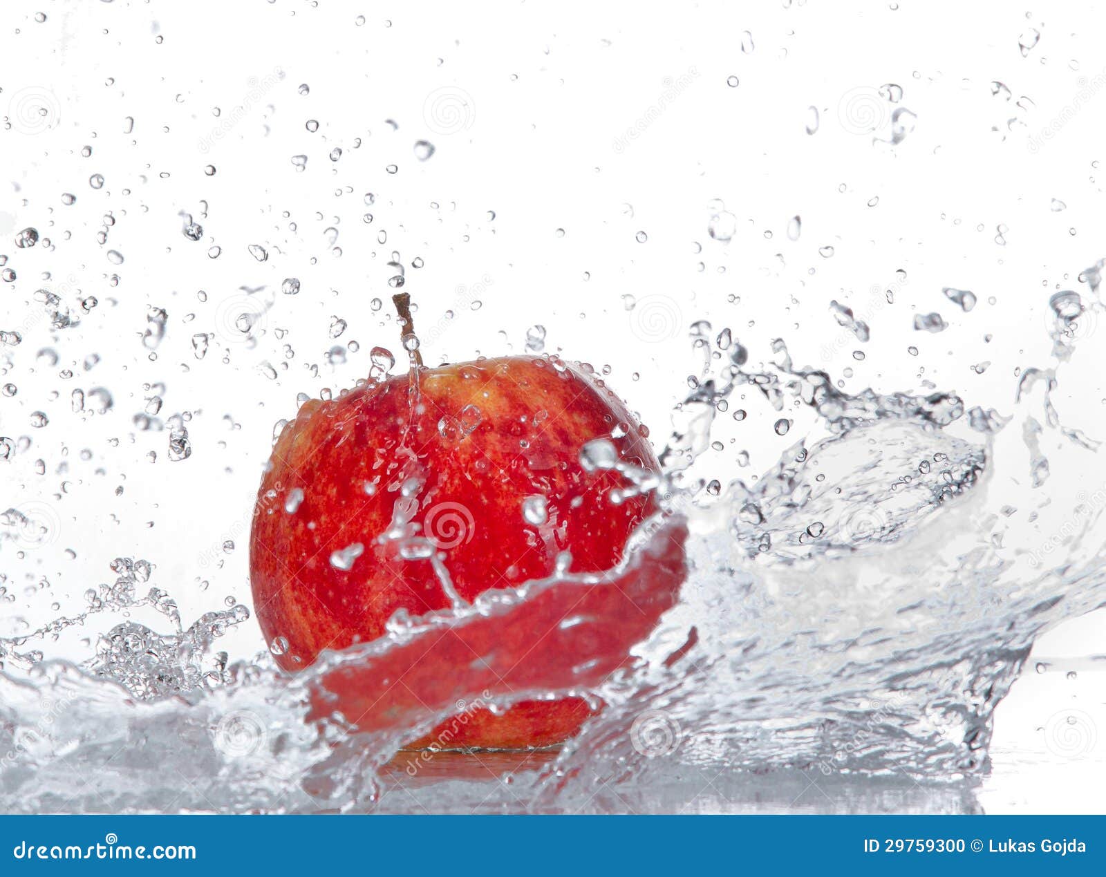 Apple with water splash stock photo. Image of healthy 29759300