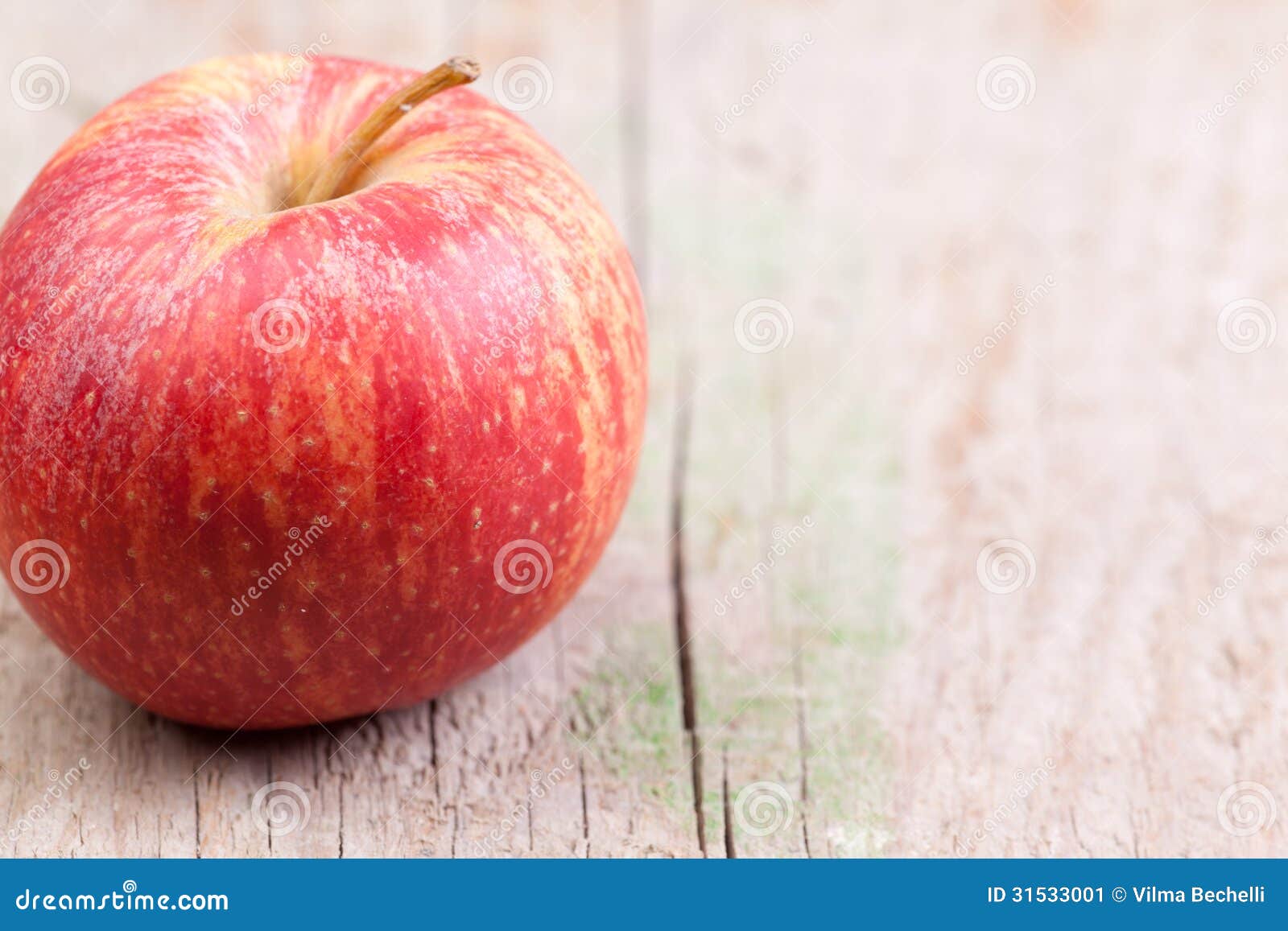 Apple on wood stock image. Image of dieting, ripe, autumn 31533001