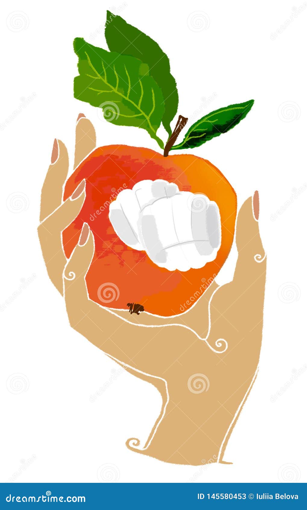 Яблоко в руке лого