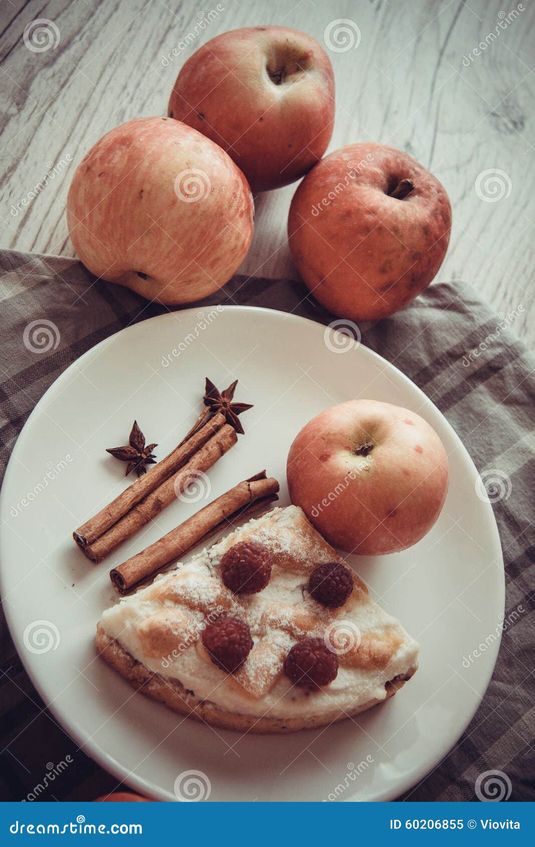 Apples and Cottage Cheese Kish Stock Image Image of fresh, closeup